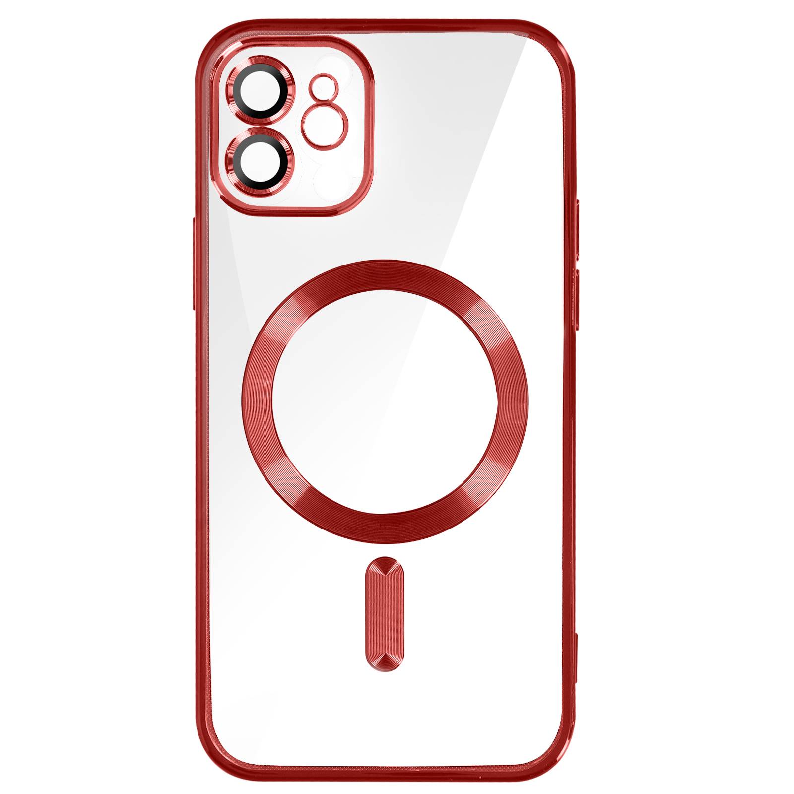 Coque MagSafe pour iPhone 12 Silicone Protection Caméra Contour Chromé-0