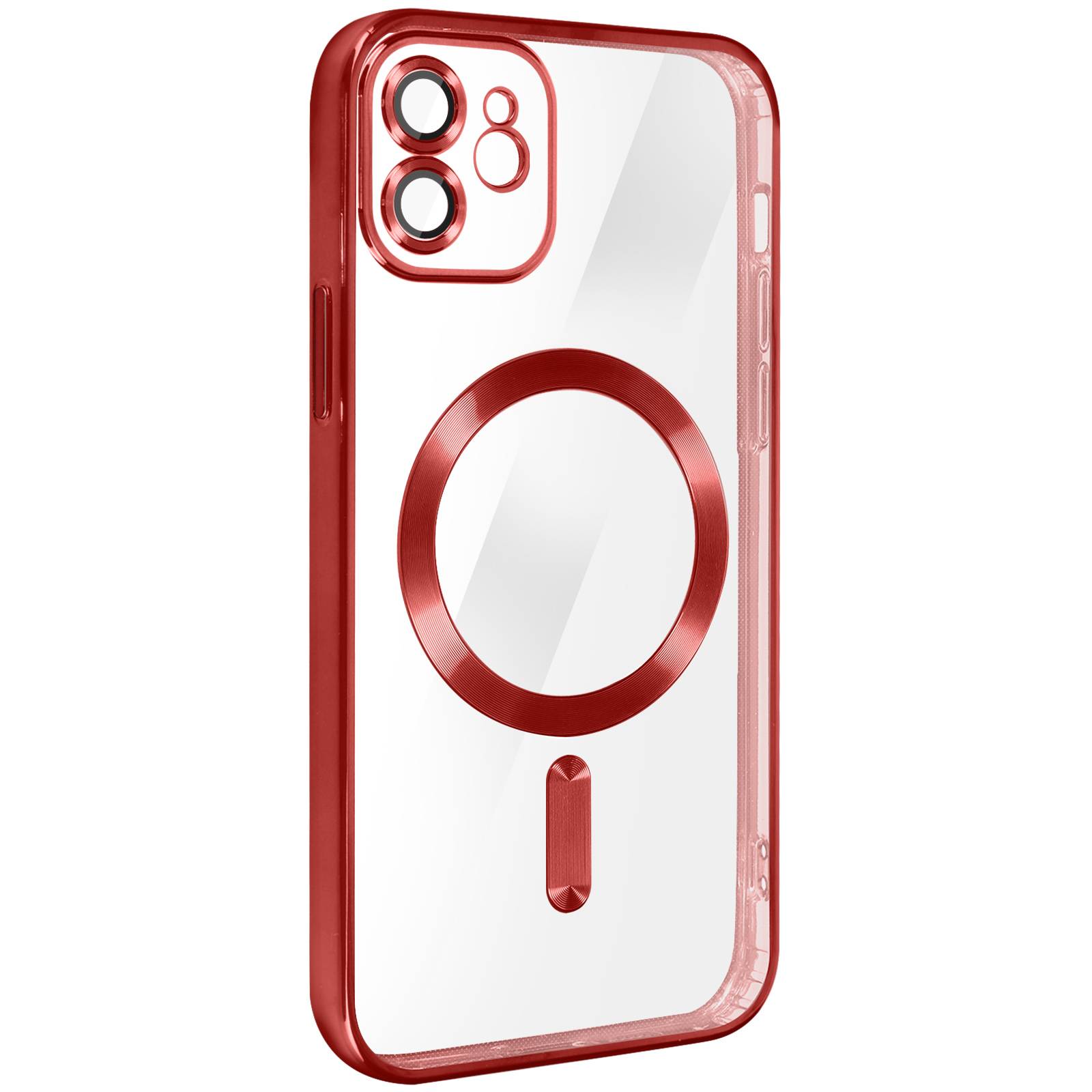 Coque MagSafe pour iPhone 12 Silicone Protection Caméra Contour Chromé-1