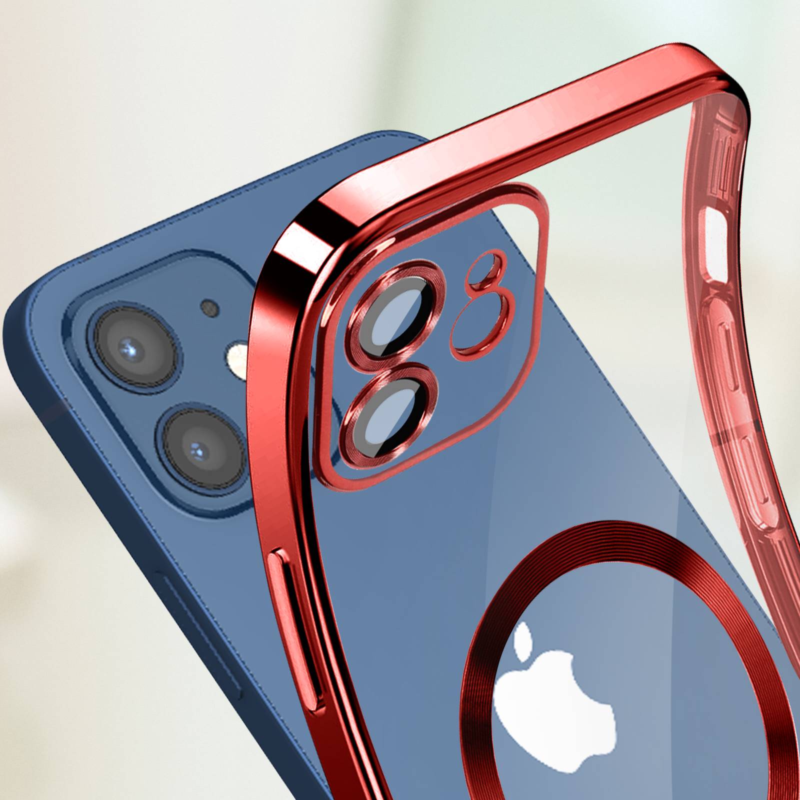 Coque MagSafe pour iPhone 12 Silicone Protection Caméra Contour Chromé-4