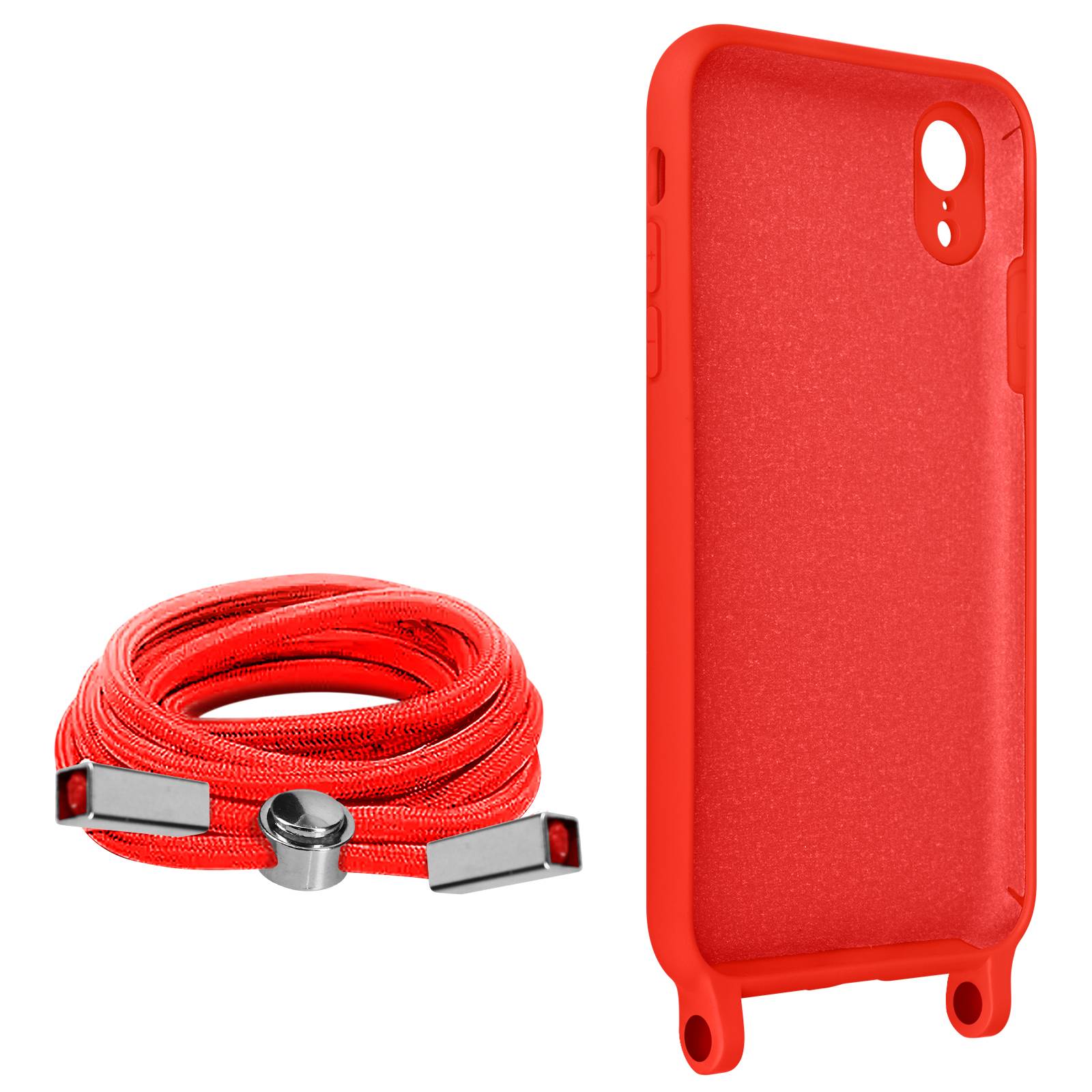 Coque Cordon pour iPhone XR Semi-rigide avec Lanière Tour du Cou 80cm-1
