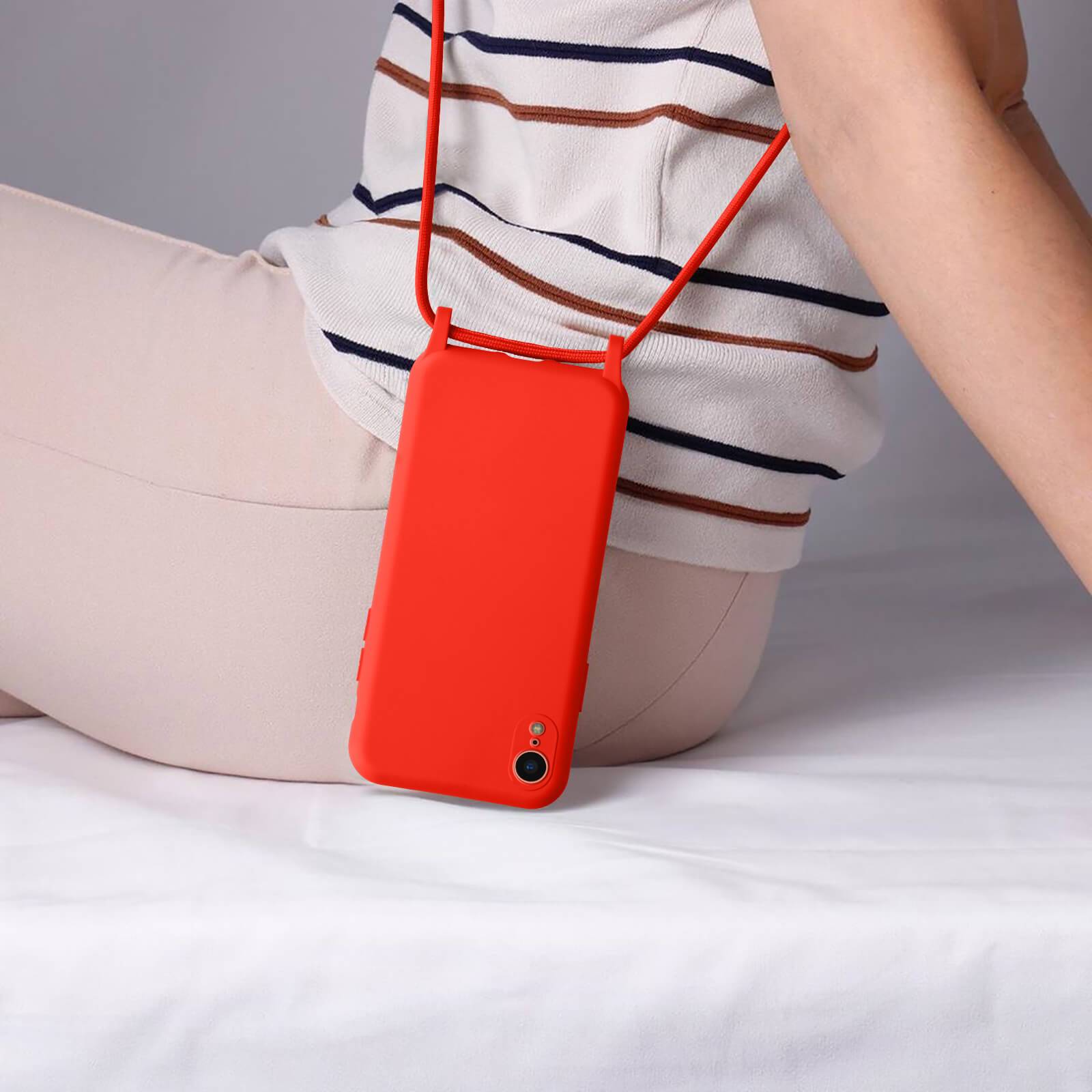 Coque Cordon pour iPhone XR Semi-rigide avec Lanière Tour du Cou 80cm-2