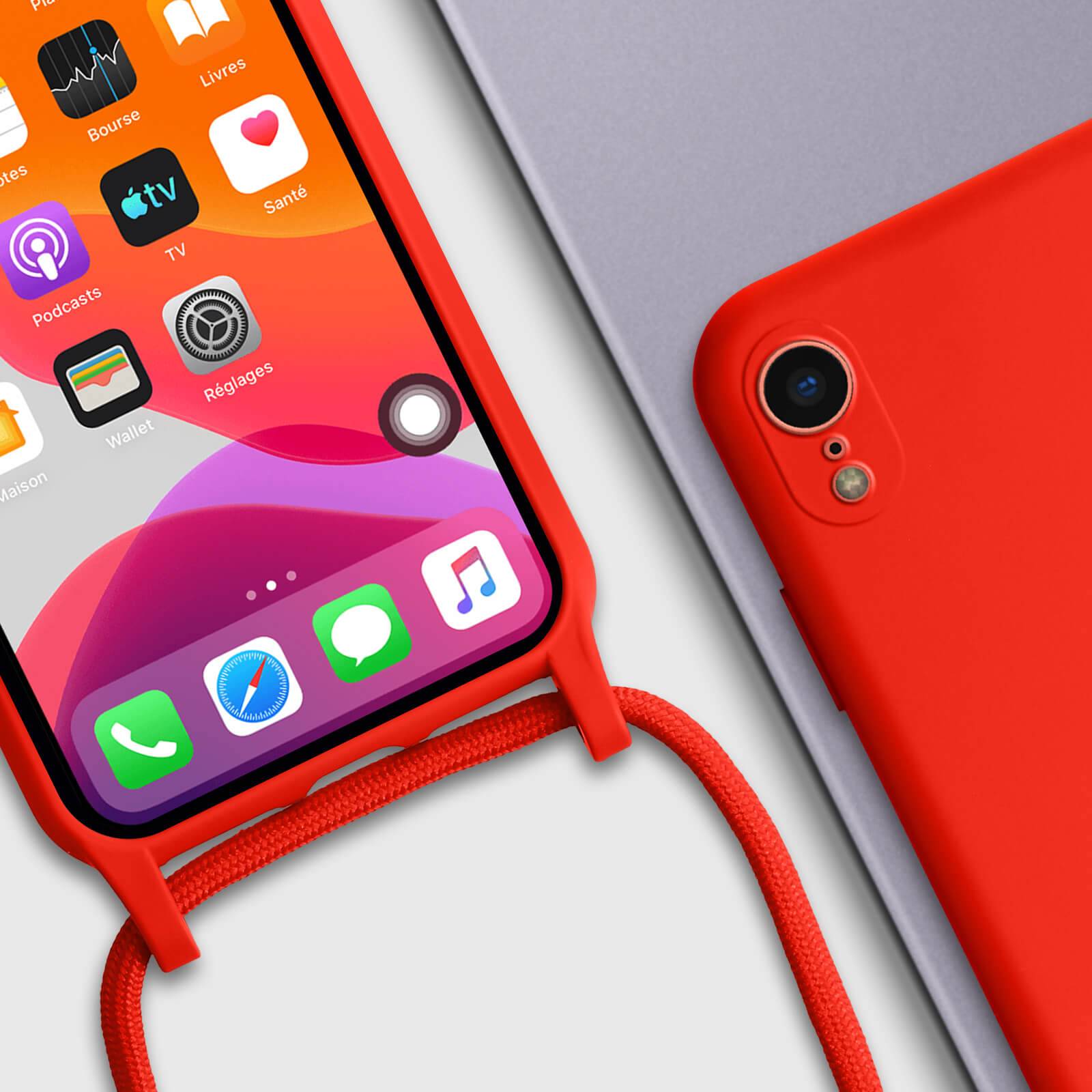 Coque Cordon pour iPhone XR Semi-rigide avec Lanière Tour du Cou 80cm-4
