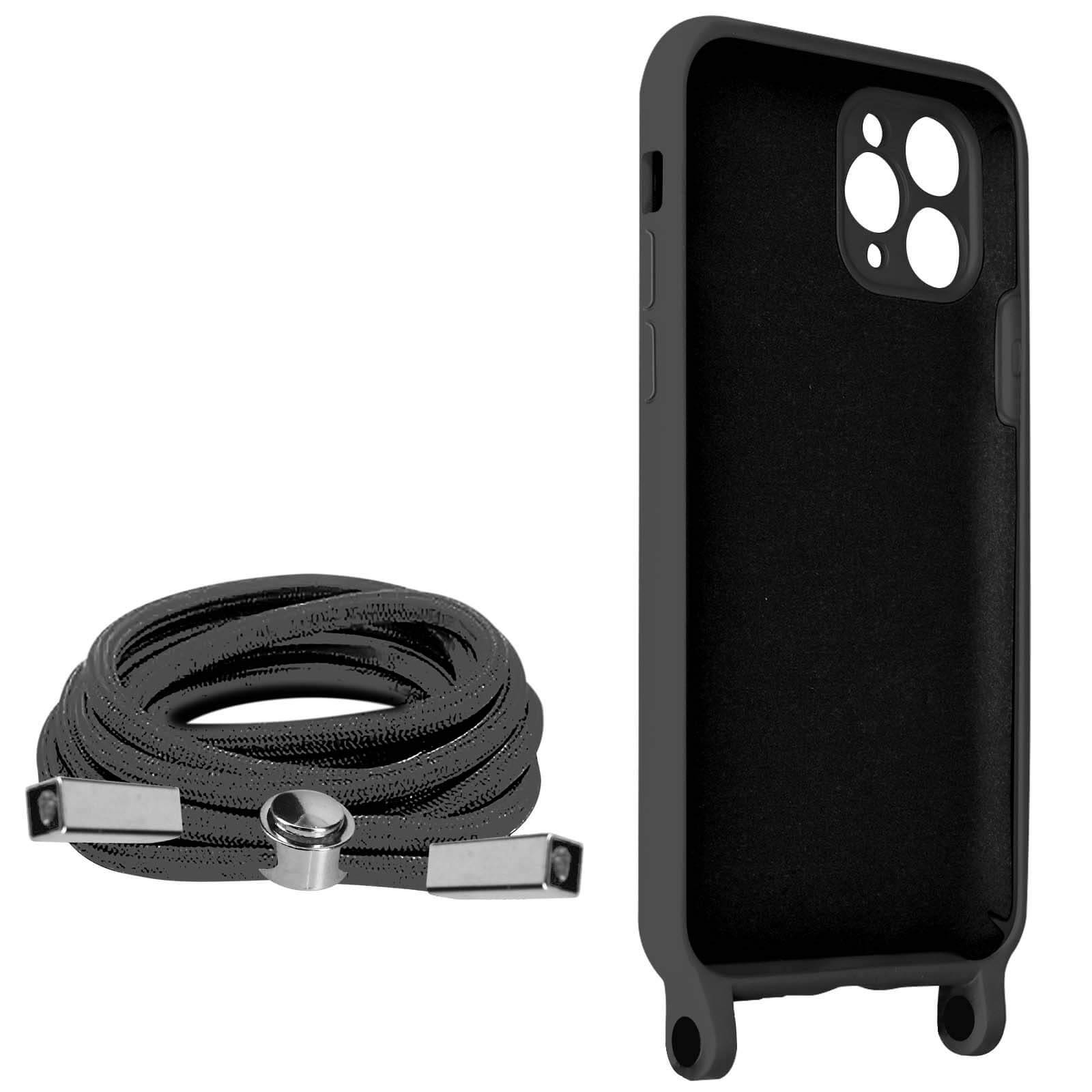 Coque Cordon pour iPhone 11 Pro Max Semi-rigide Lanière Tour du Cou 80cm-1