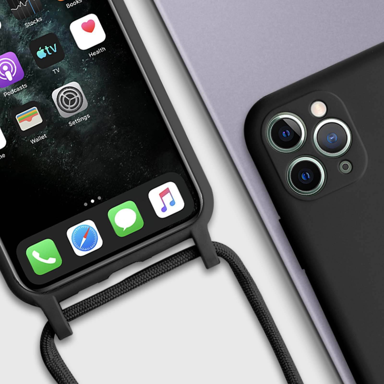 Coque Cordon pour iPhone 11 Pro Max Semi-rigide Lanière Tour du Cou 80cm-4