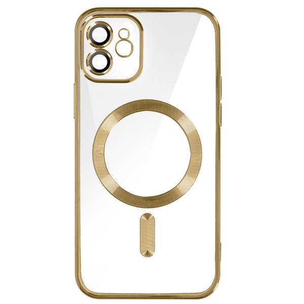 Coque MagSafe pour iPhone 12 Silicone Protection Caméra Contour Chromé