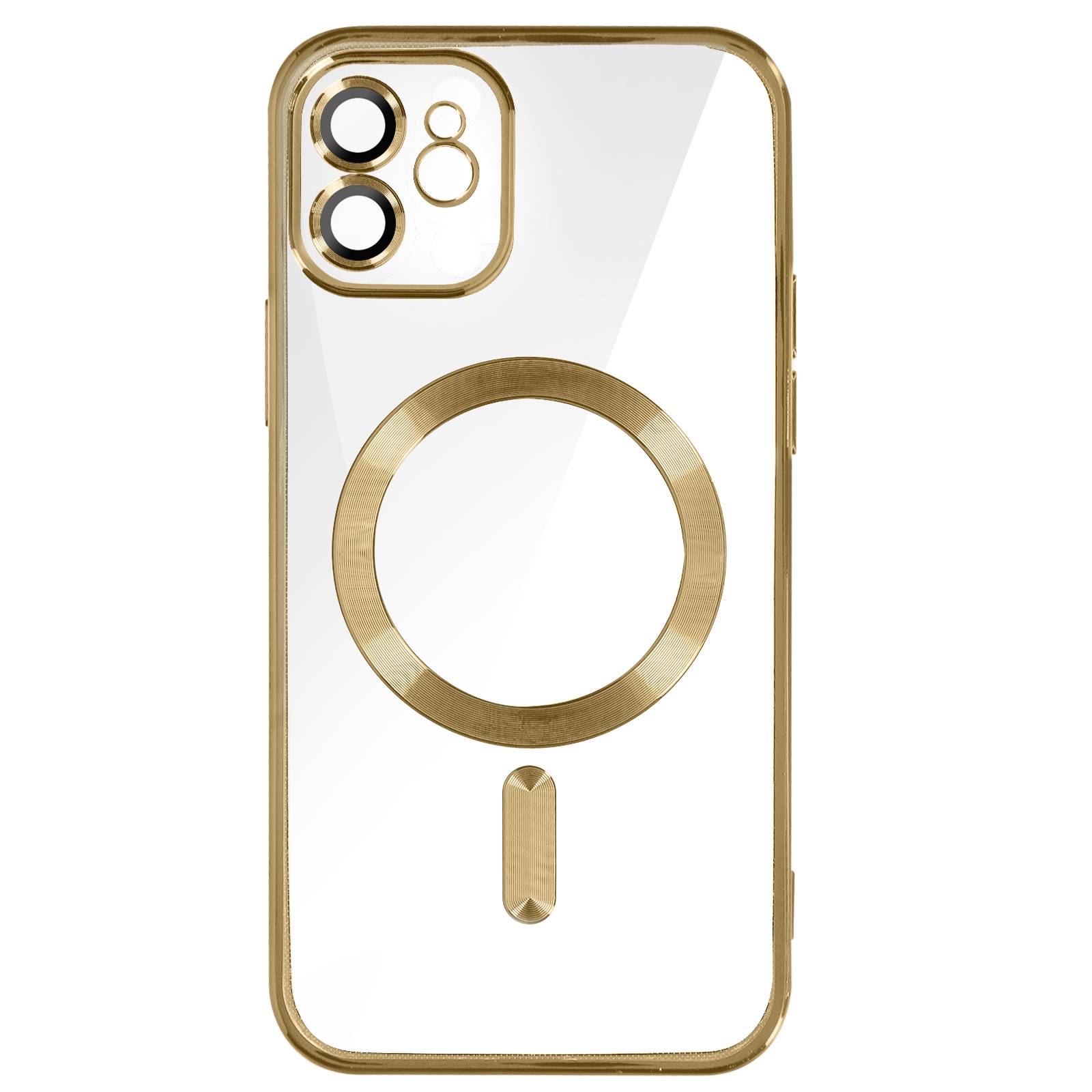 Coque MagSafe pour iPhone 12 Silicone Protection Caméra Contour Chromé-0