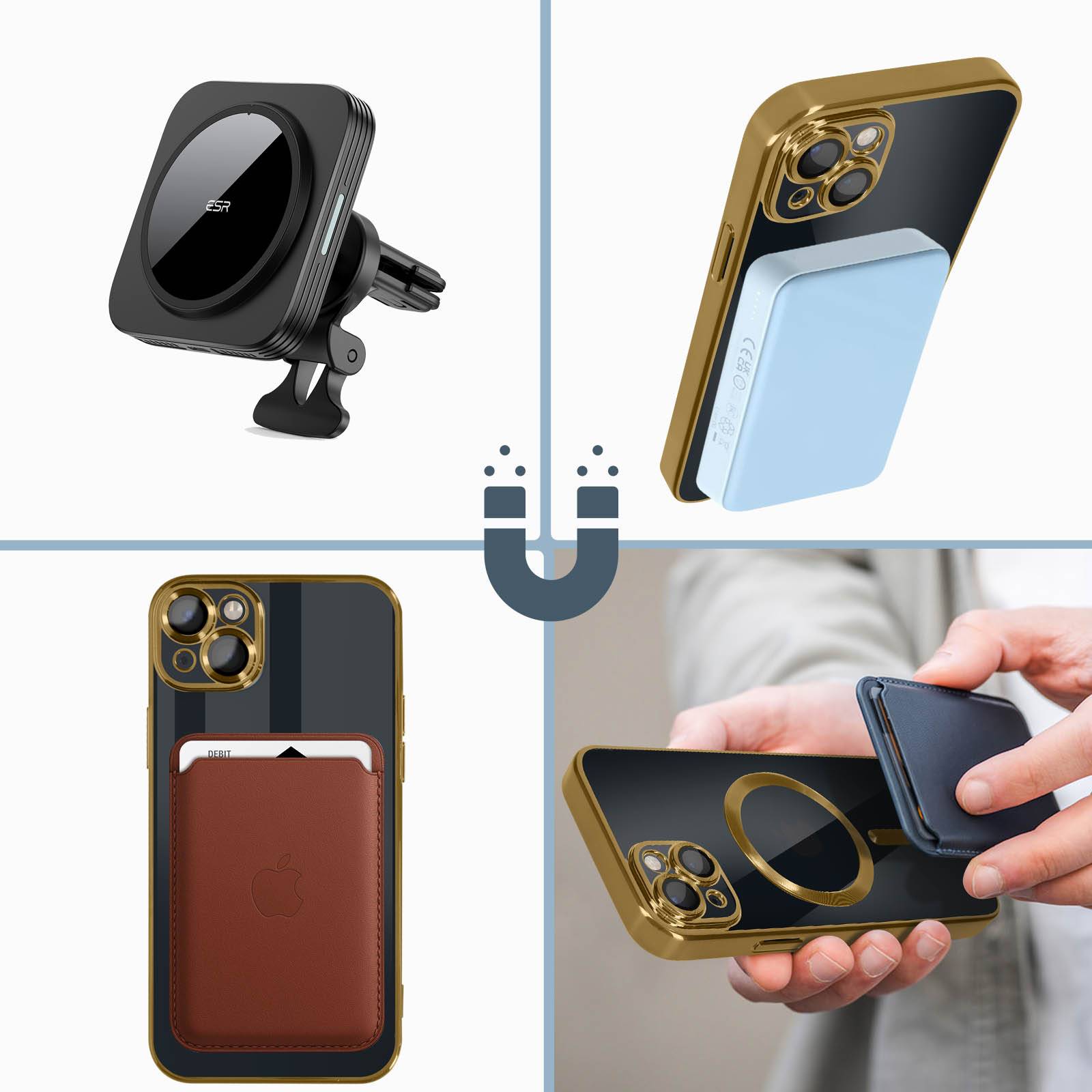 Coque MagSafe pour iPhone 13 avec Contour Chromé Ultra Élégant-3