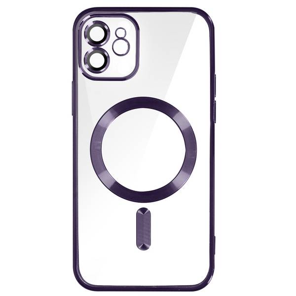 Coque MagSafe pour iPhone 12 Silicone Protection Caméra Contour Chromé