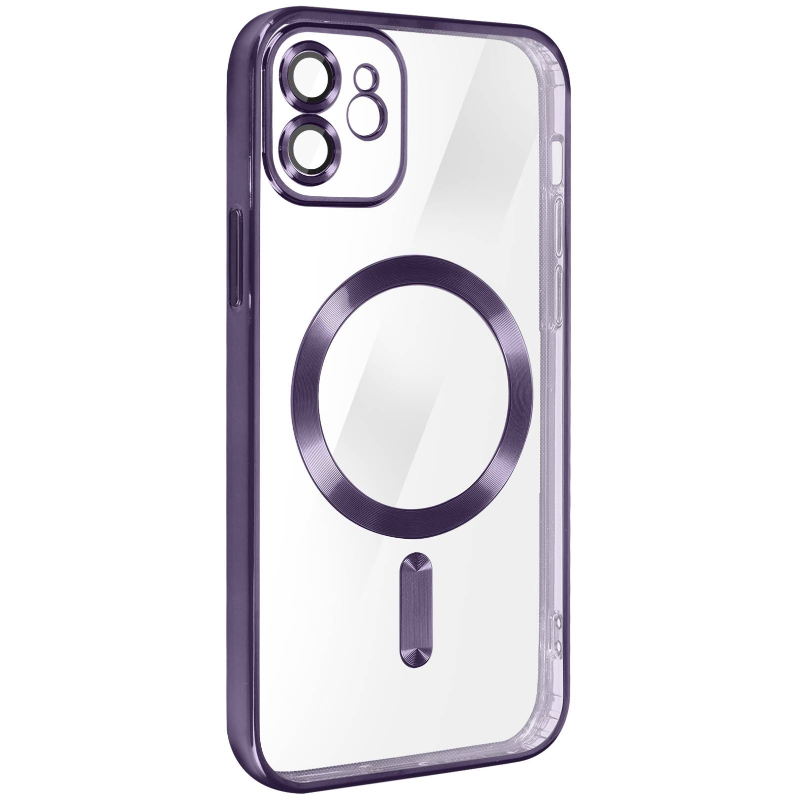 Coque MagSafe pour iPhone 12 Silicone Protection Caméra Contour Chromé-1