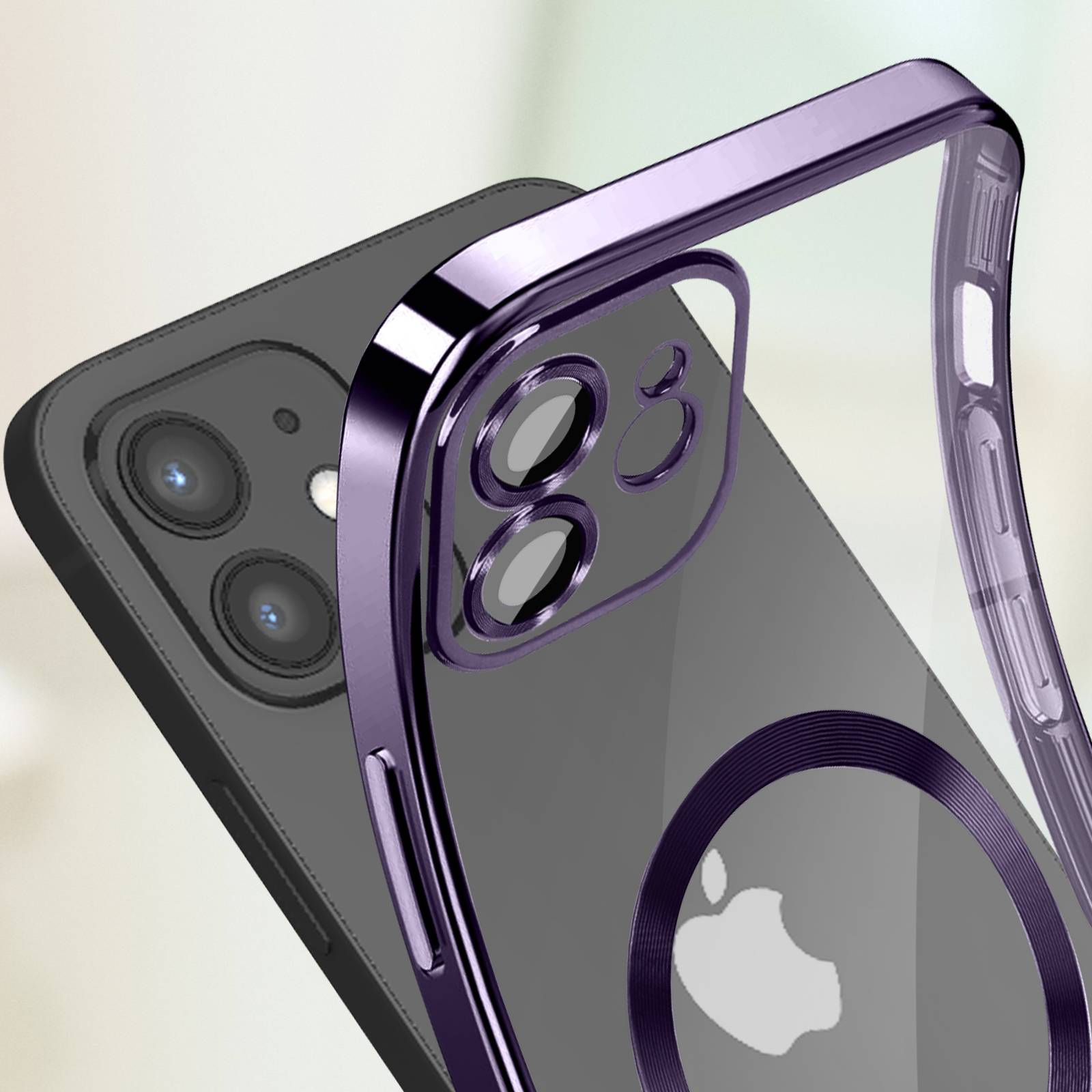 Coque MagSafe pour iPhone 12 Silicone Protection Caméra Contour Chromé-4