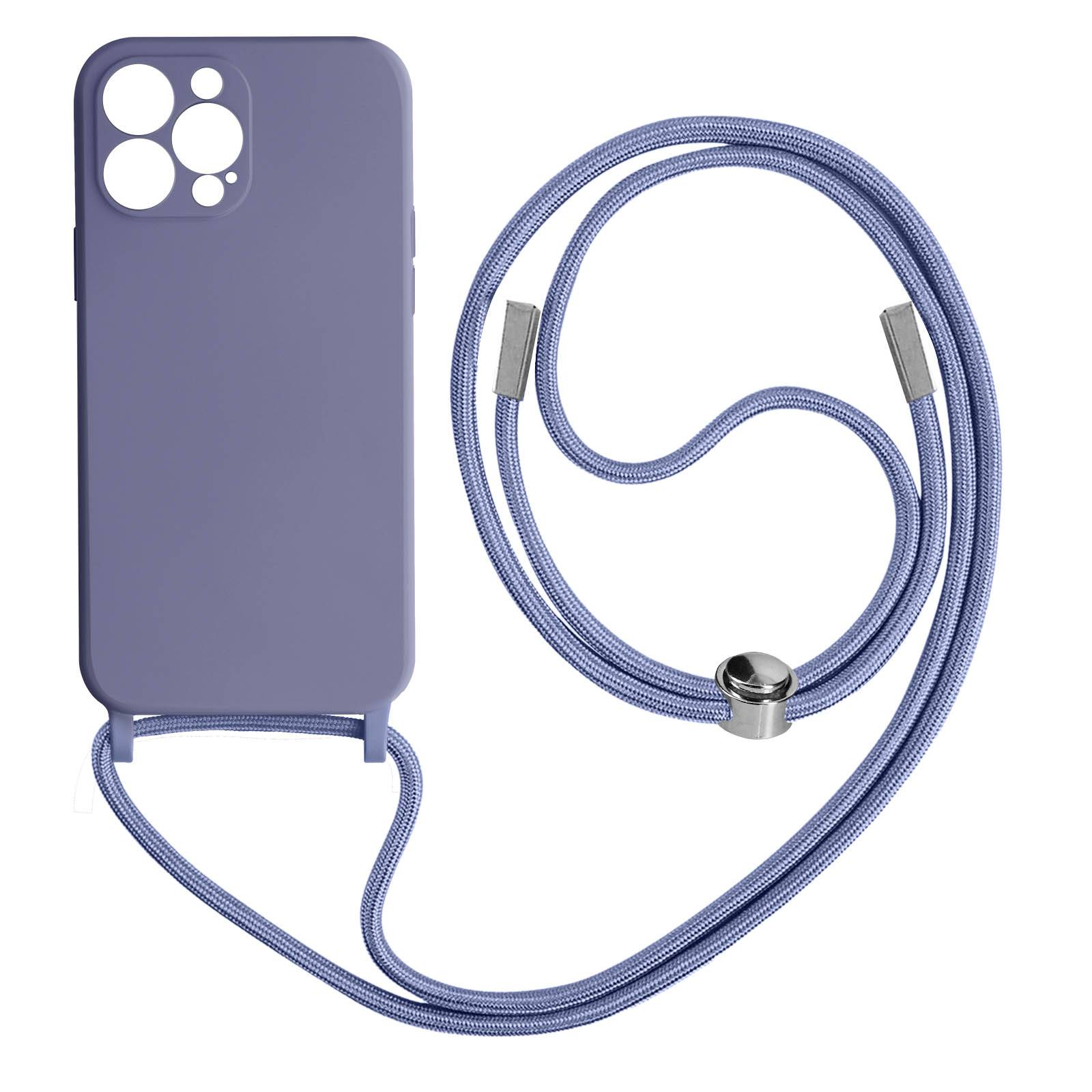 Coque Cordon pour iPhone 13 Pro Max Semi-rigide avec Lanière Tour du Cou 80cm-0