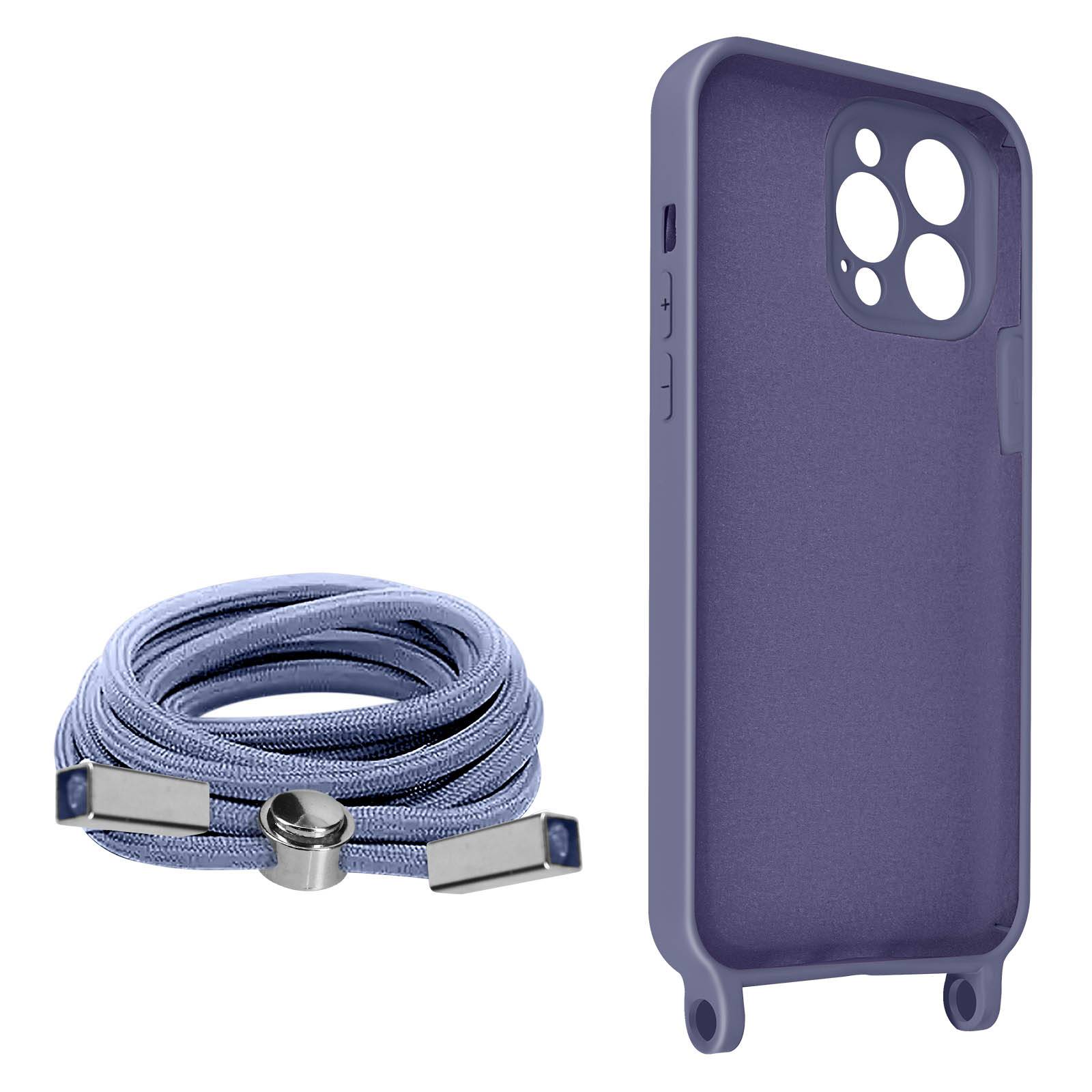 Coque Cordon pour iPhone 13 Pro Max Semi-rigide avec Lanière Tour du Cou 80cm-1