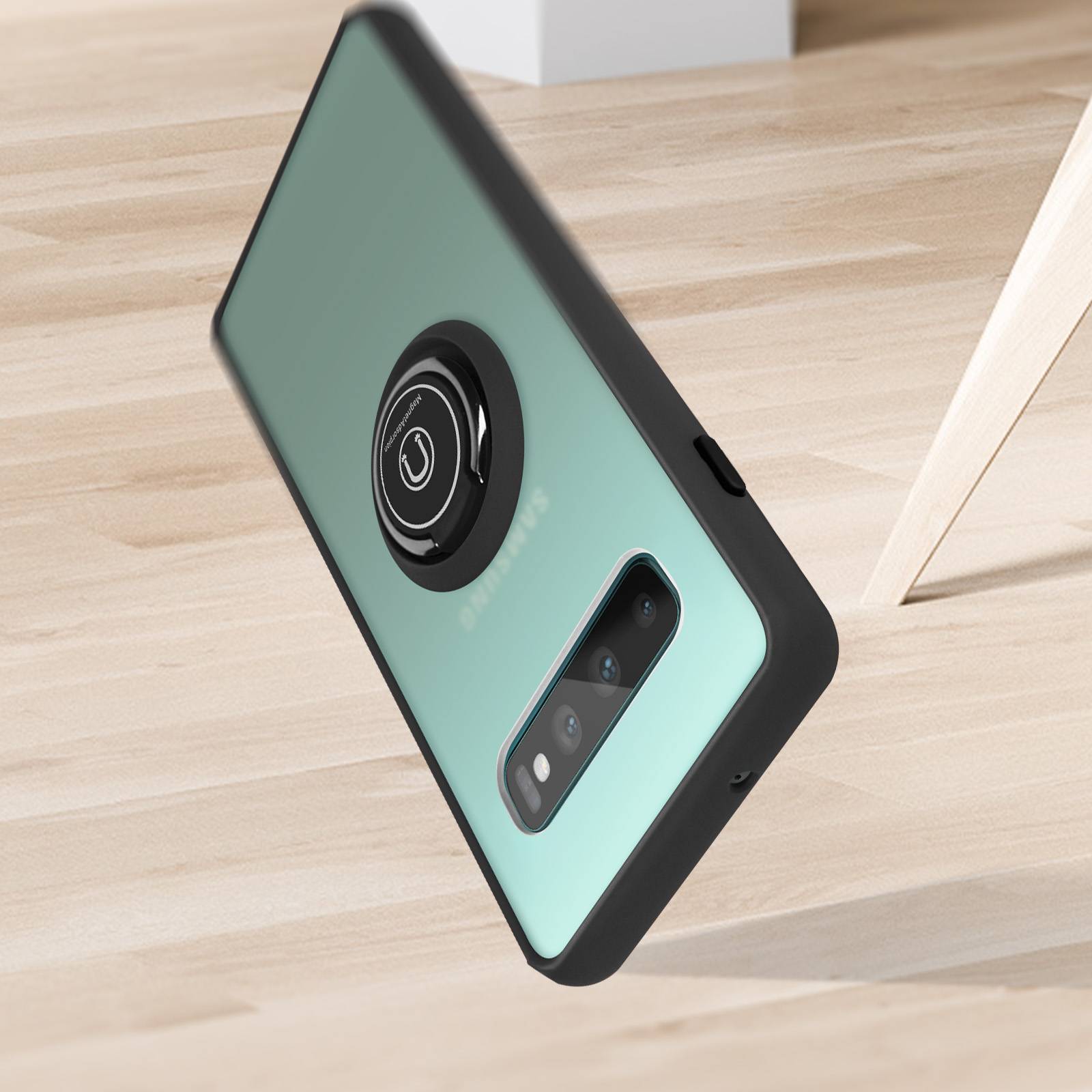 Coque pour Samsung Galaxy S10 Bi-matière Bague Métallique Support Vidéo-3