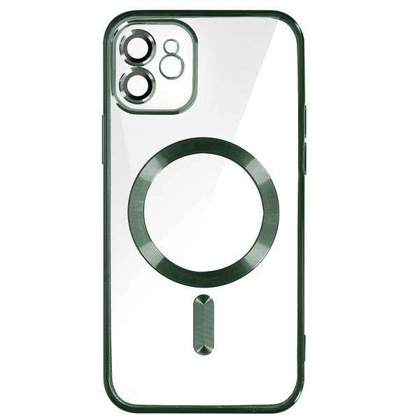 Coque MagSafe pour iPhone 12 Silicone Protection Caméra Contour Chromé
