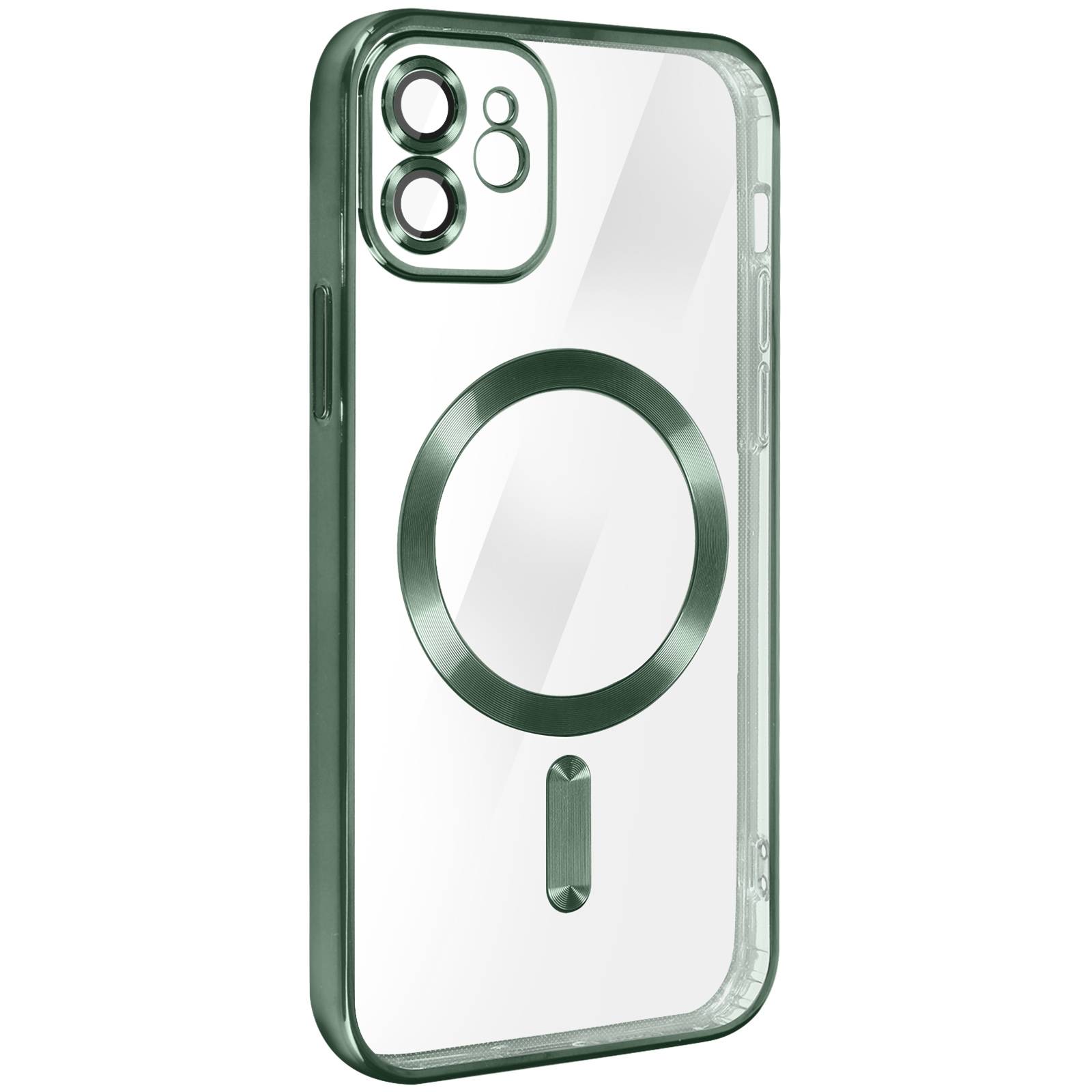 Coque MagSafe pour iPhone 12 Silicone Protection Caméra Contour Chromé-1