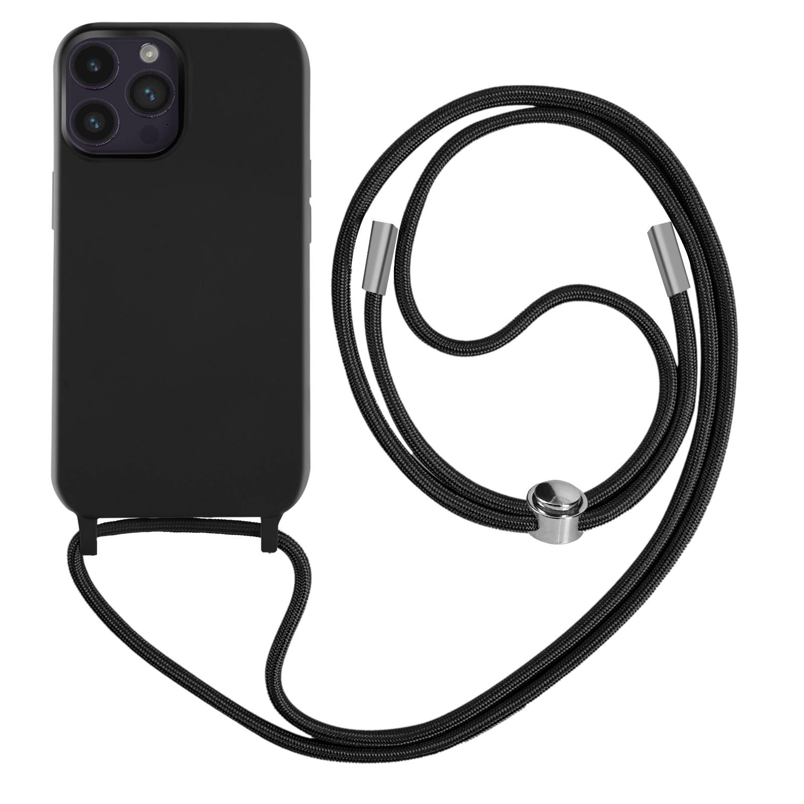 Coque pour iPhone 14 Pro Max Semi-Rigide Soft-Touch avec Cordon Tour de Cou-0
