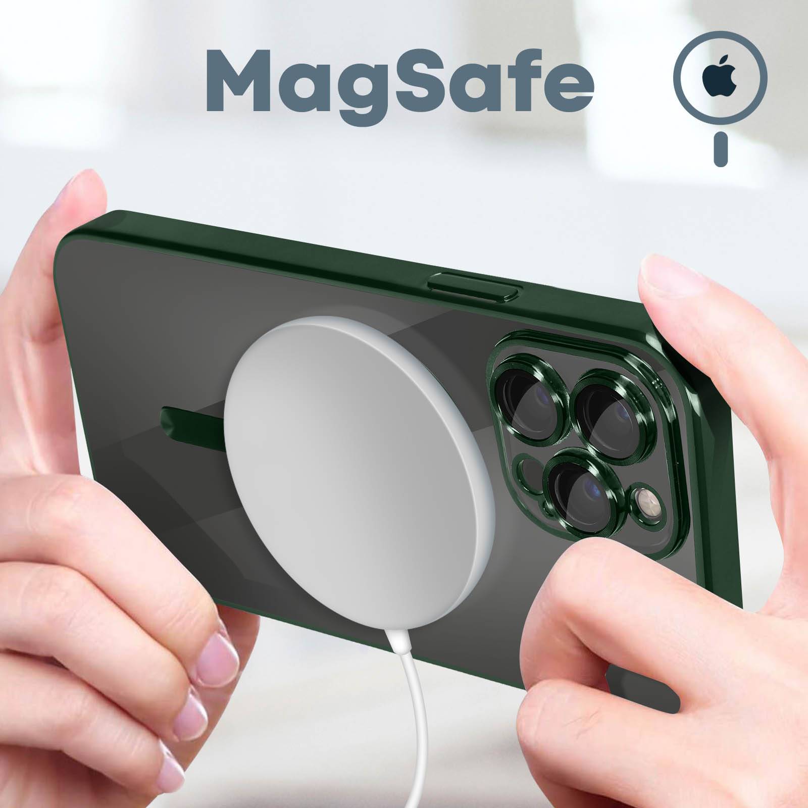 Coque MagSafe pour iPhone 13 Pro Silicone Protection Caméra Contour Chromé-2