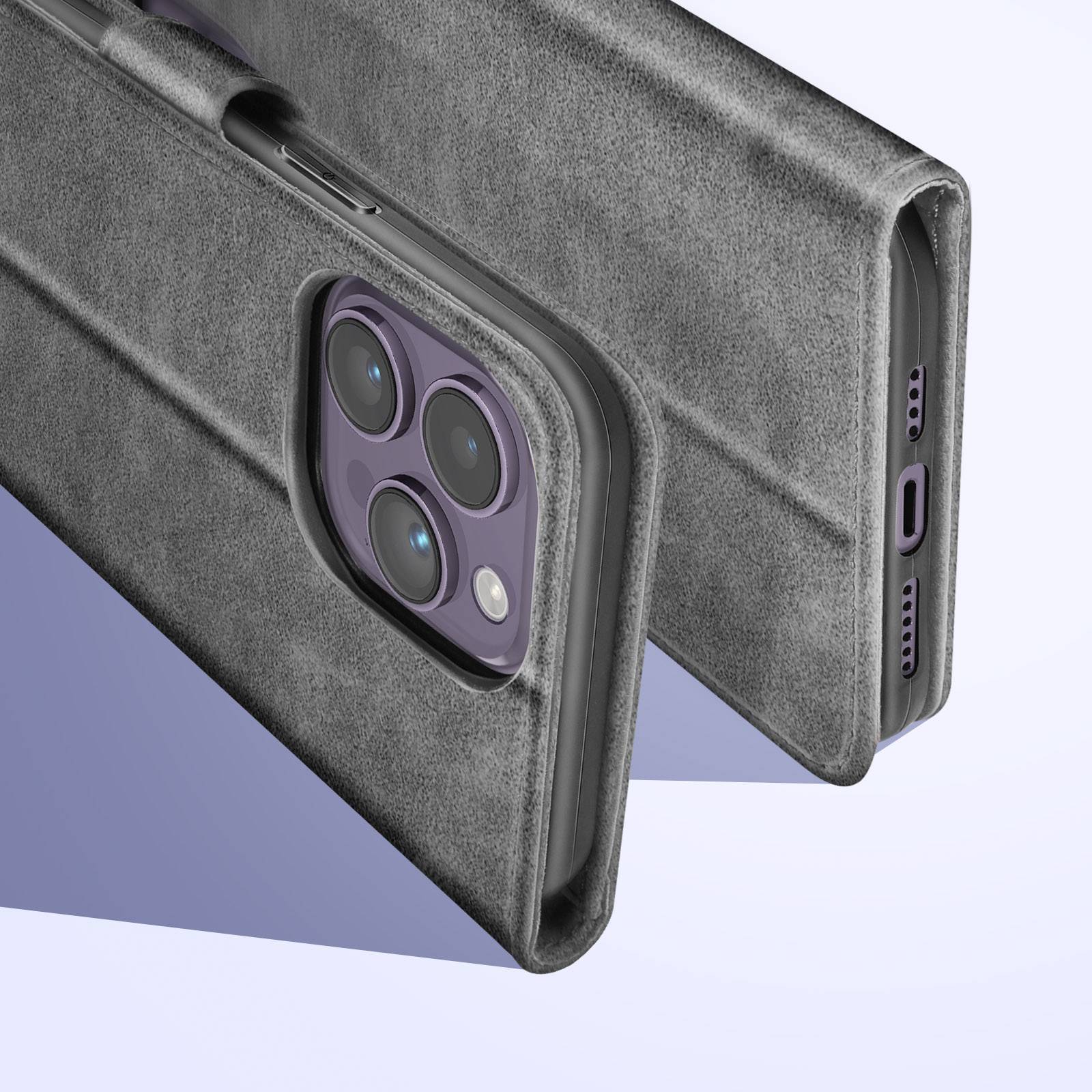 Housse pour iPhone 14 Pro Max Clapet Portefeuille Fonction Support Vidéo-4