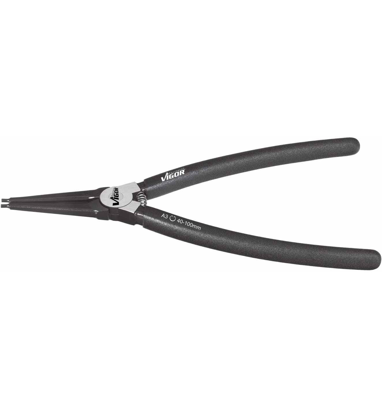 Vigor V2792 Pince pour circlips Adapté pour (pinces pour circlips) circlips extérieurs 40-100 mm Forme de la panne (déta-1