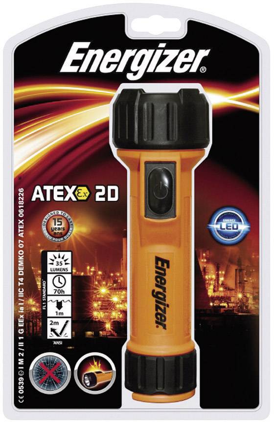 Energizer 2D ATEX - Lampe de poche - LED - Lumière blanche - Noir, Orange de sécurité-4