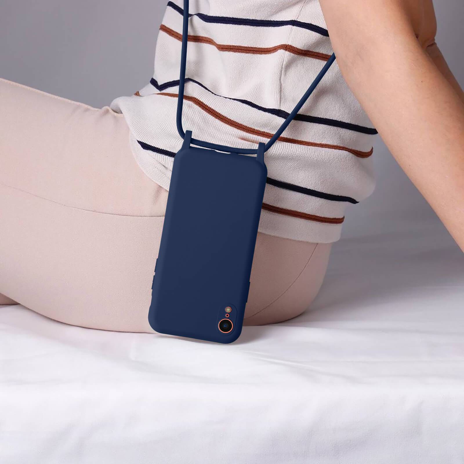 Coque Cordon pour iPhone XR Semi-rigide avec Lanière Tour du Cou 80cm-2