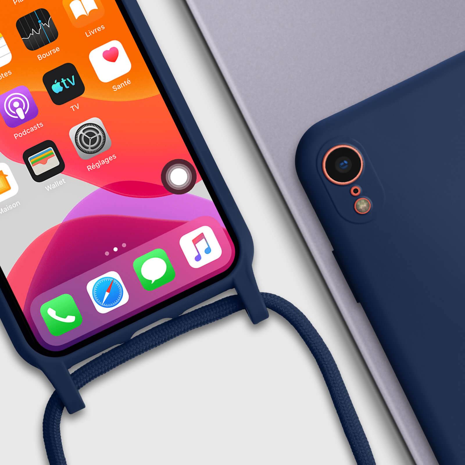 Coque Cordon pour iPhone XR Semi-rigide avec Lanière Tour du Cou 80cm-4