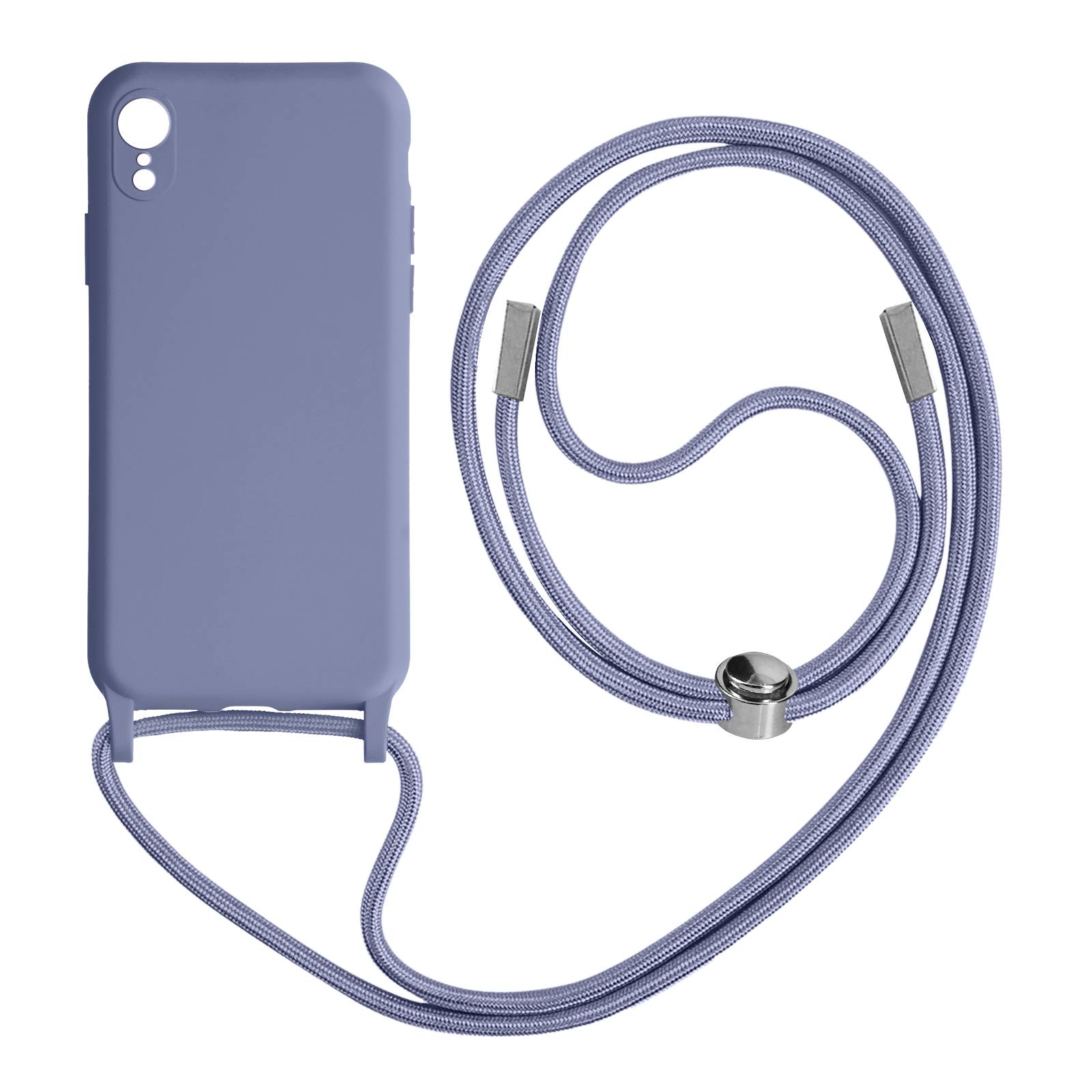 Coque pour iPhone XR Semi-Rigide Soft-Touch avec Cordon Tour de Cou-0