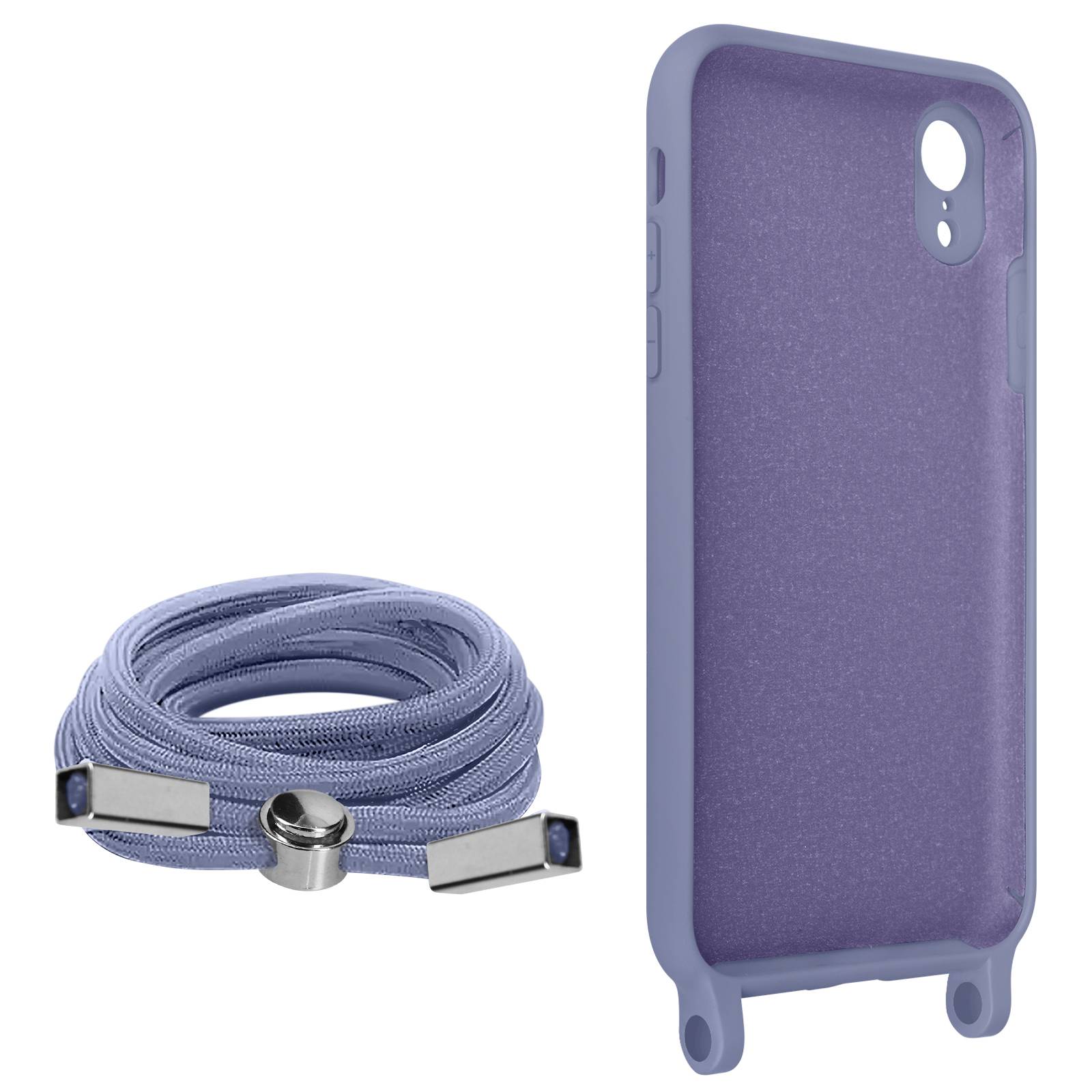 Coque pour iPhone XR Semi-Rigide Soft-Touch avec Cordon Tour de Cou-1