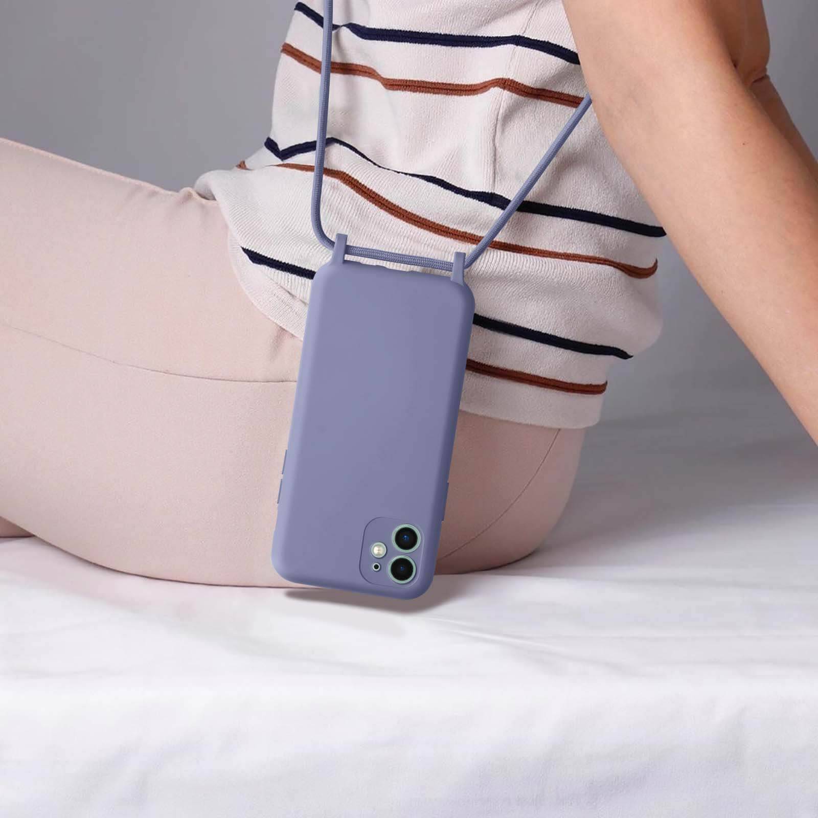 Coque Cordon pour iPhone 11 Semi-rigide Lanière Tour du Cou 80cm-2