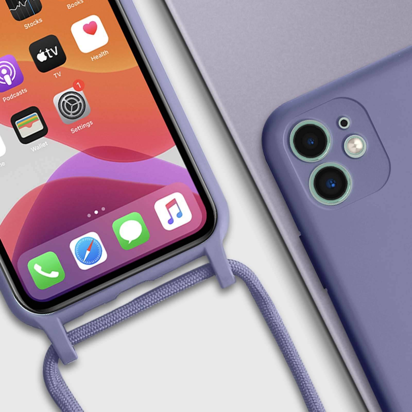 Coque Cordon pour iPhone 11 Semi-rigide Lanière Tour du Cou 80cm-4