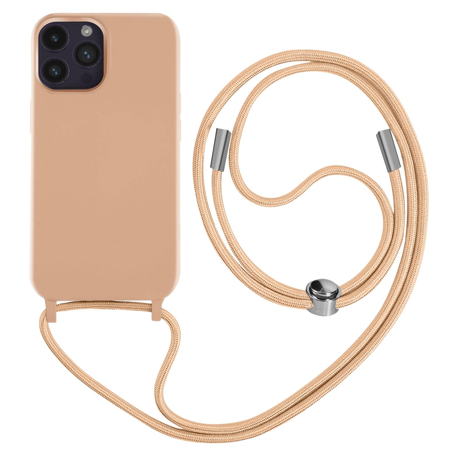 Coque Cordon pour iPhone 14 Pro Semi-rigide avec Lanière Tour du Cou 80cm-0