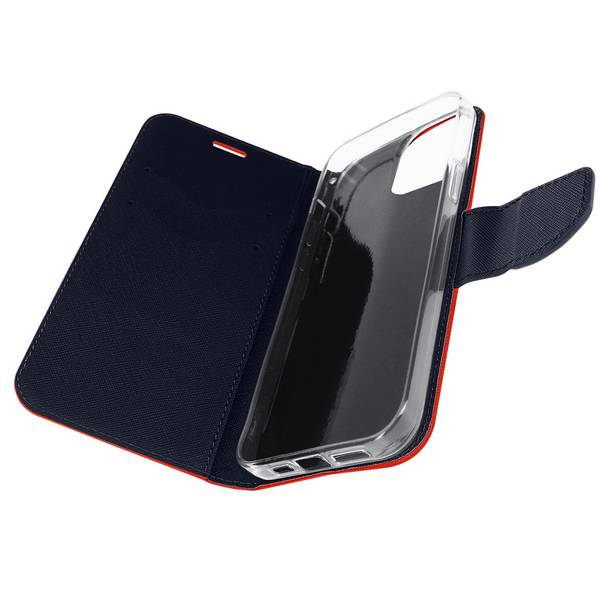 Étui pour iPhone 14 Pro Portefeuille Porte carte Support Vidéo et bleu