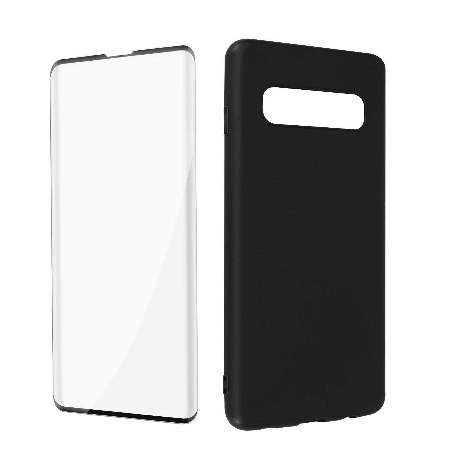 Coque pour Samsung Galaxy S10 Souple et Verre Trempé 9H-1