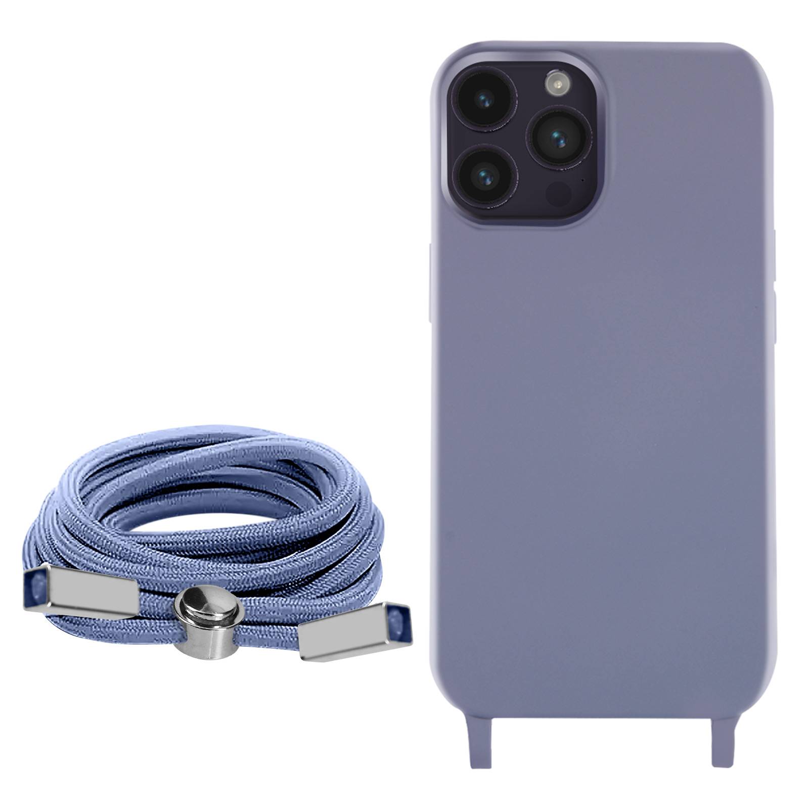 Coque Cordon pour iPhone 14 Pro Semi-rigide avec Lanière Tour du Cou 80cm-1