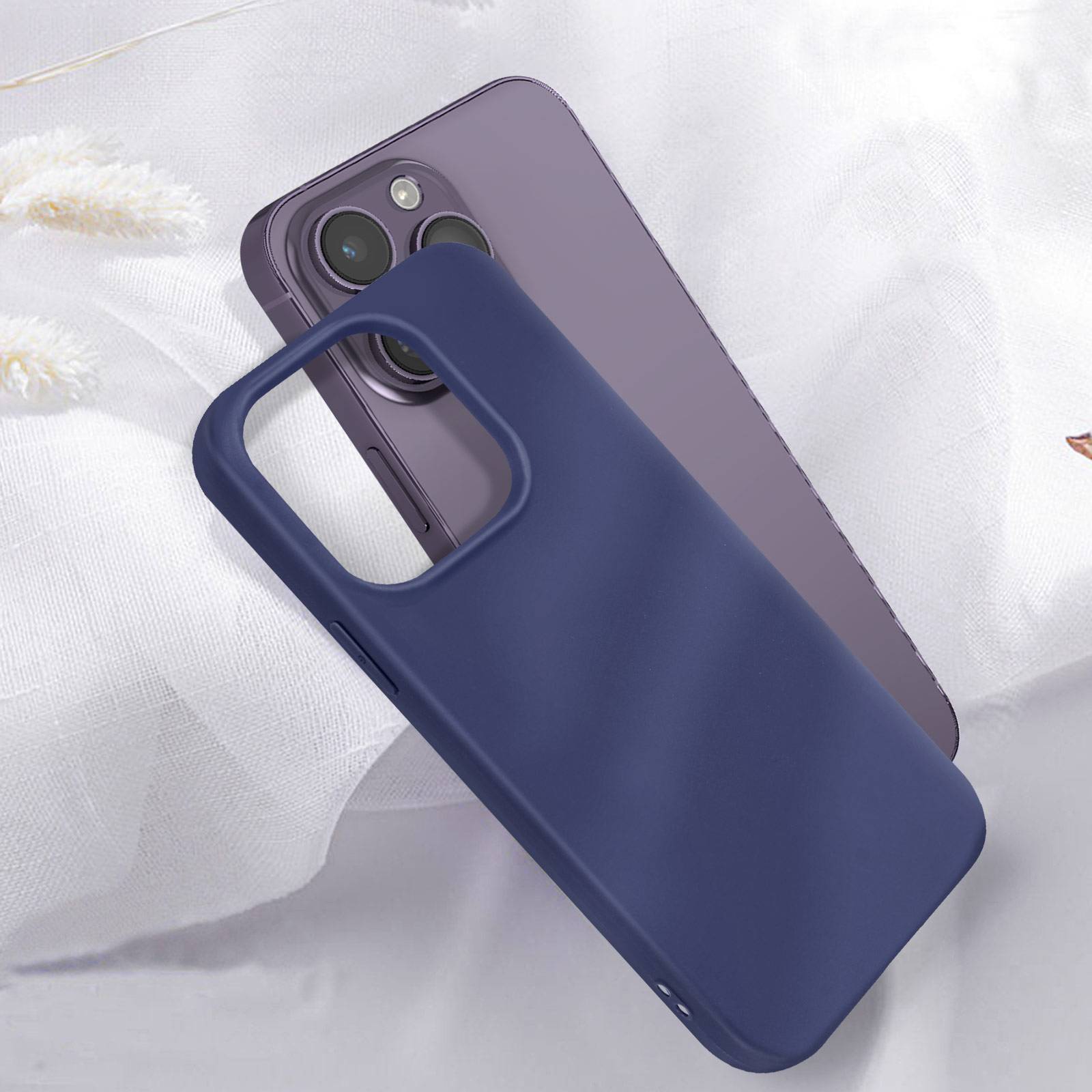 Coque pour iPhone 14 Pro Max Silicone Flexible Finition Mate Anti-traces-3