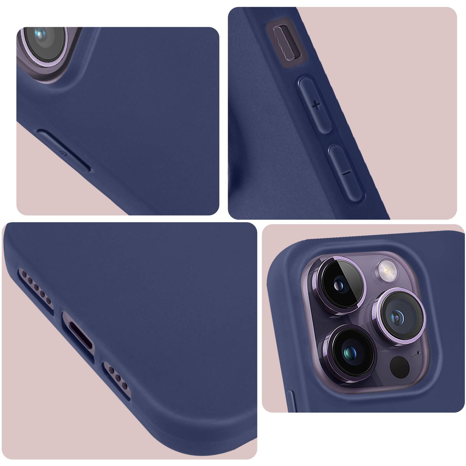 Coque pour iPhone 14 Pro Max Silicone Flexible Finition Mate Anti-traces-4