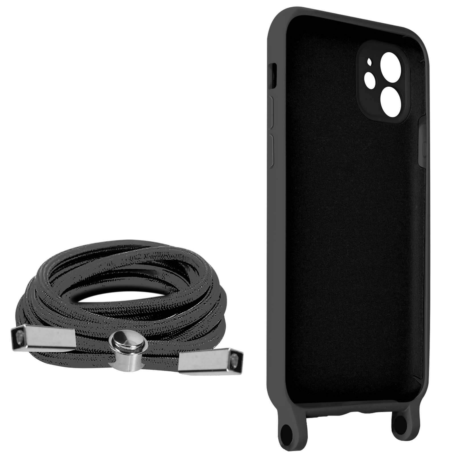 Coque Cordon pour iPhone 11 Semi-rigide Lanière Tour du Cou 80cm-1
