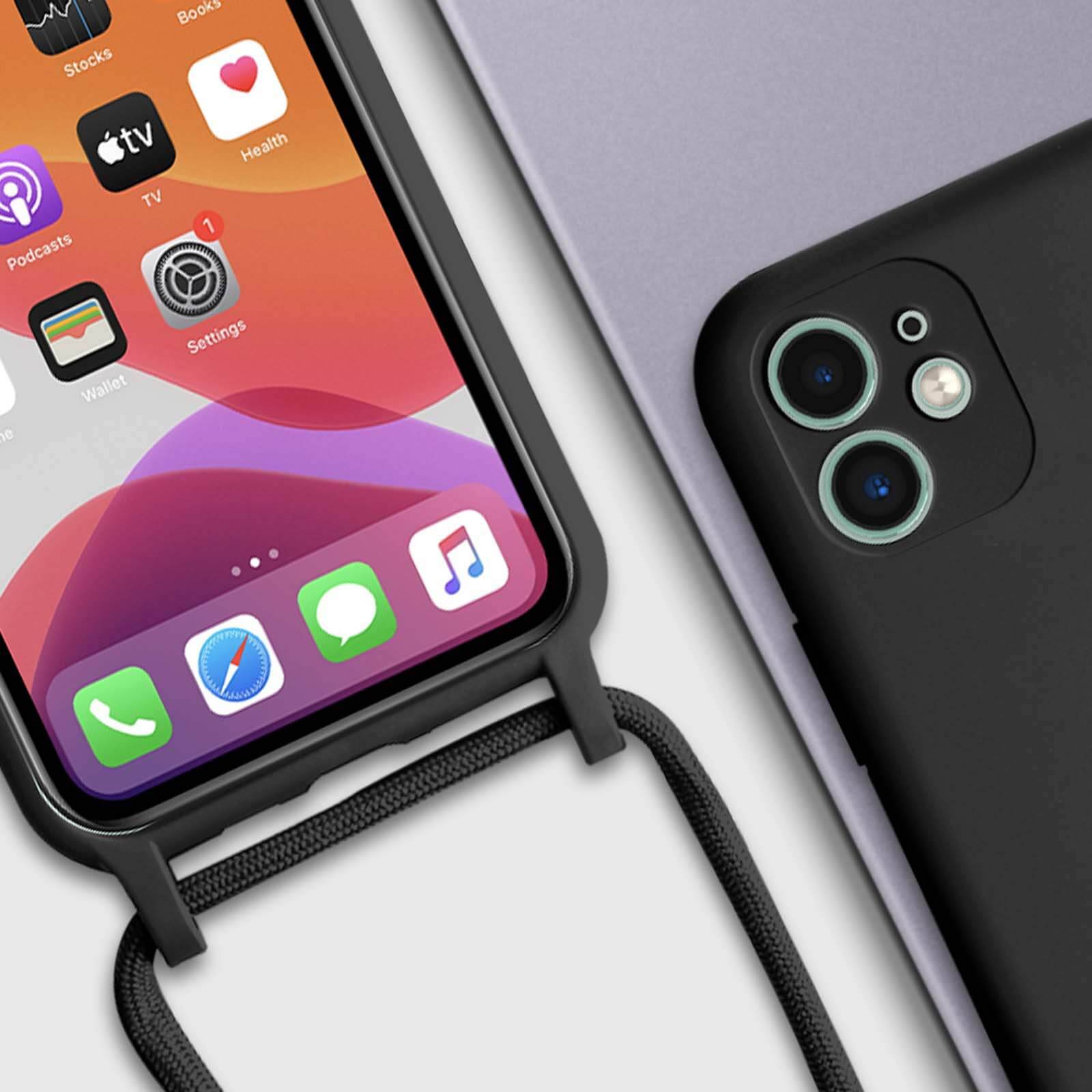 Coque Cordon pour iPhone 11 Semi-rigide Lanière Tour du Cou 80cm-4