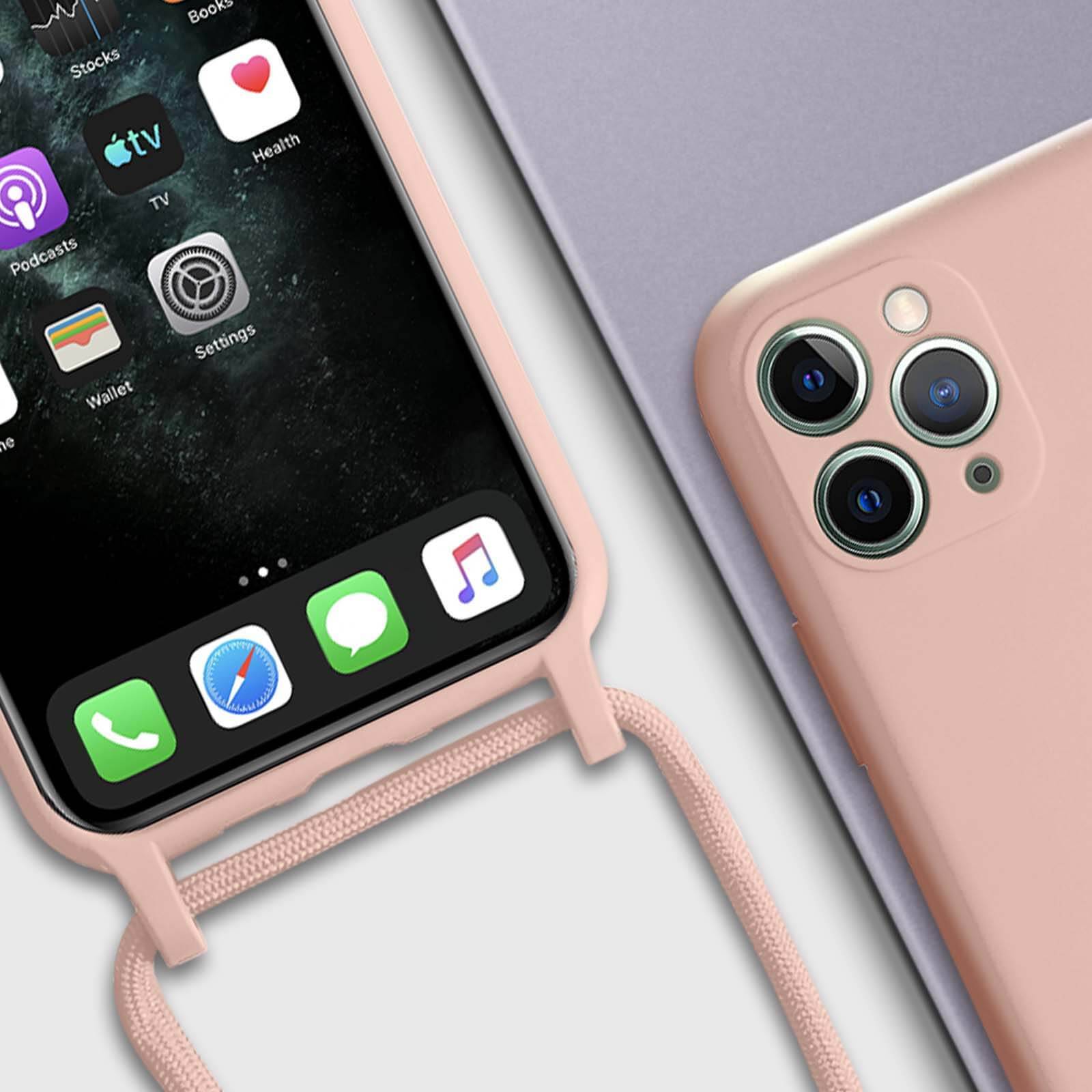 Coque Cordon pour iPhone 11 Pro Max Semi-rigide Lanière Tour du Cou 80cm-4
