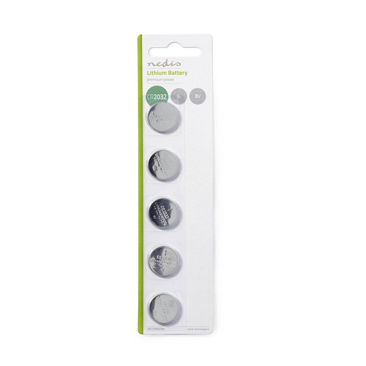 Pack de 5 Piles Boutons Lithium CR2032 3V DC Prêtes à l'Emploi-1