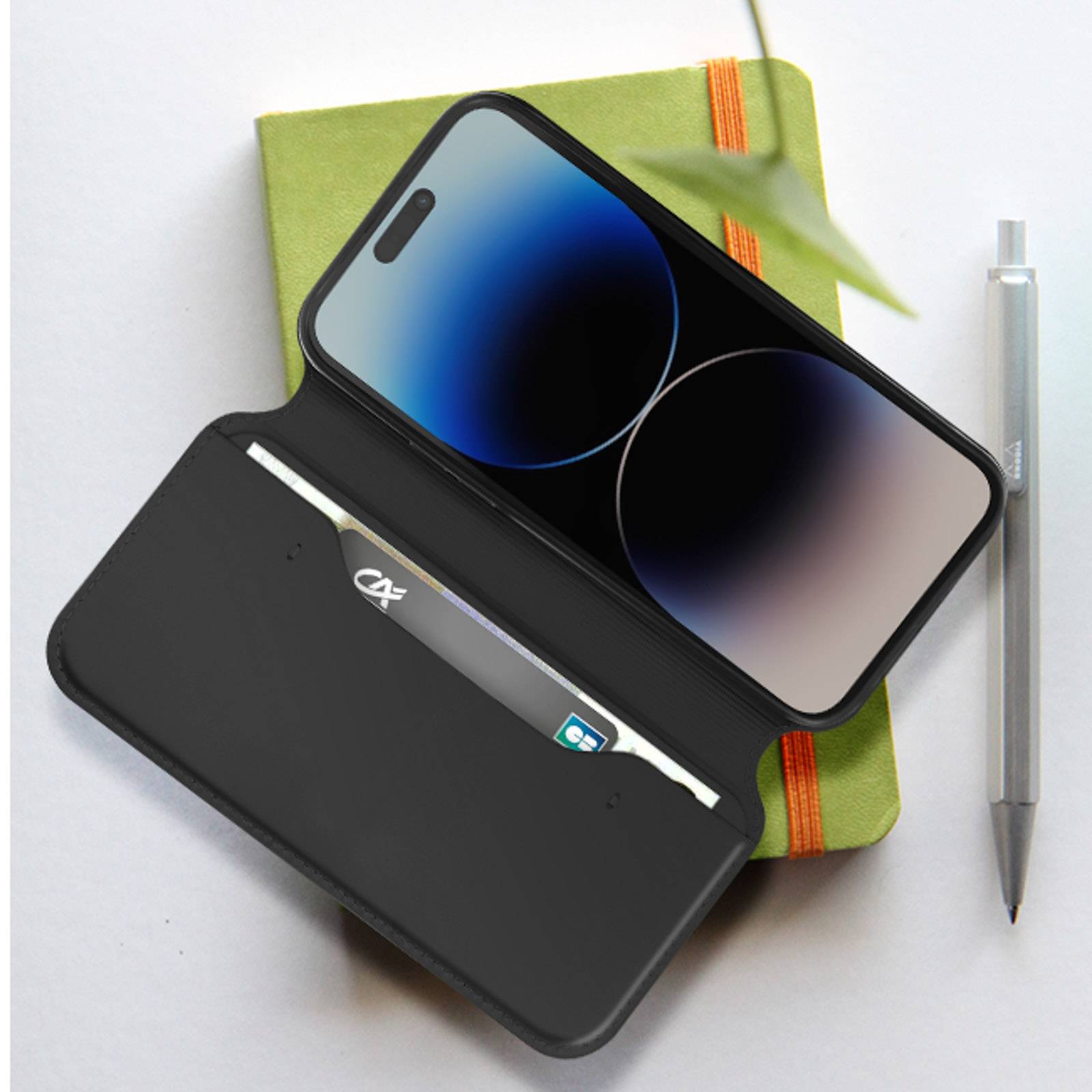 Étui pour iPhone 14 Pro Max Double Poche Support Collection Dual Pockets-2