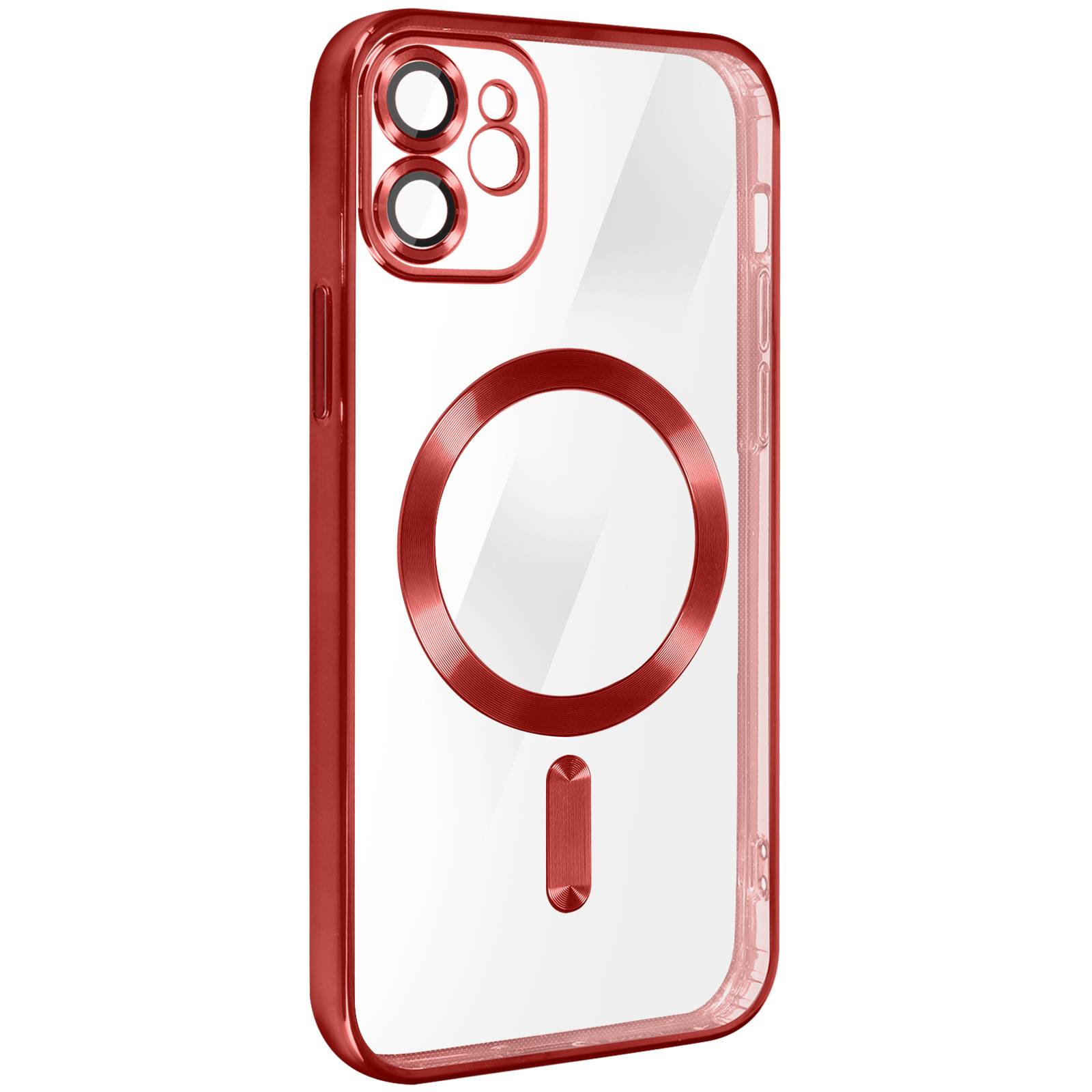 Coque MagSafe pour iPhone 11 Silicone Protection Caméra Contour Chromé-1