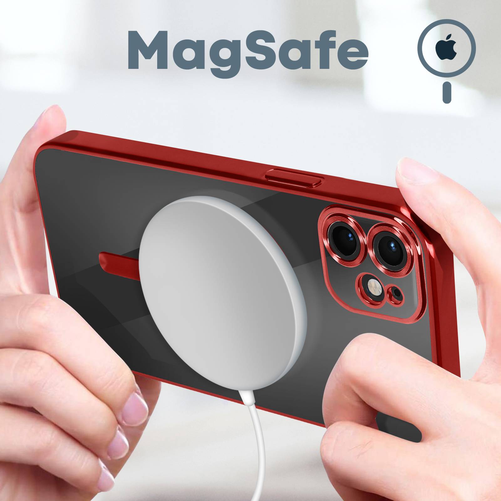 Coque MagSafe pour iPhone 11 Silicone Protection Caméra Contour Chromé-2