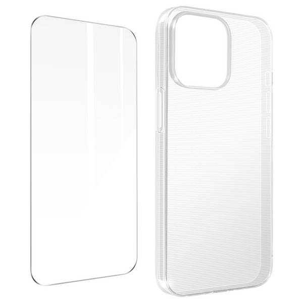 Coque pour iPhone 14 Pro Max Silicone Gel et Film Verre Trempé 9H