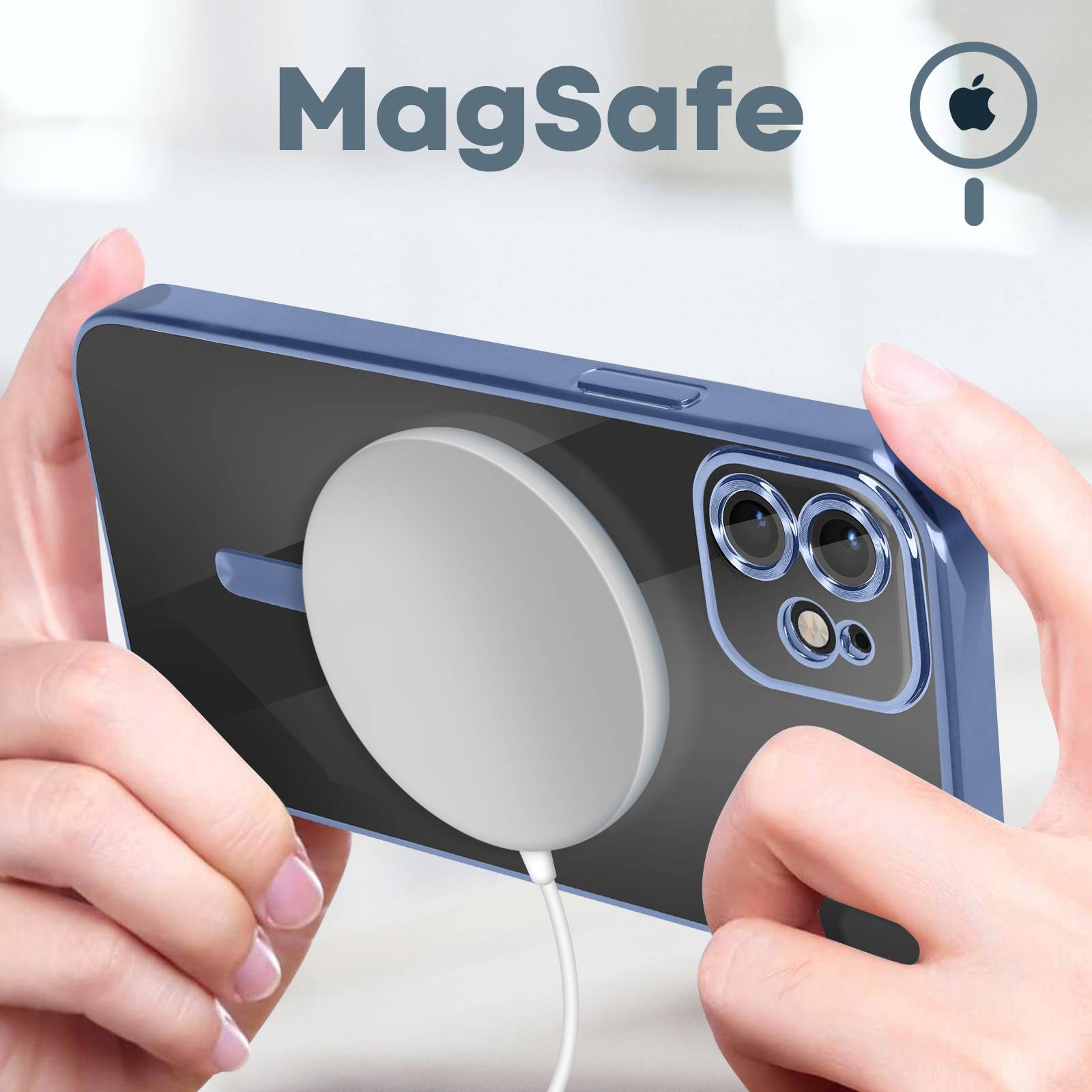 Coque MagSafe pour iPhone 12 Silicone Protection Caméra Chromé-2