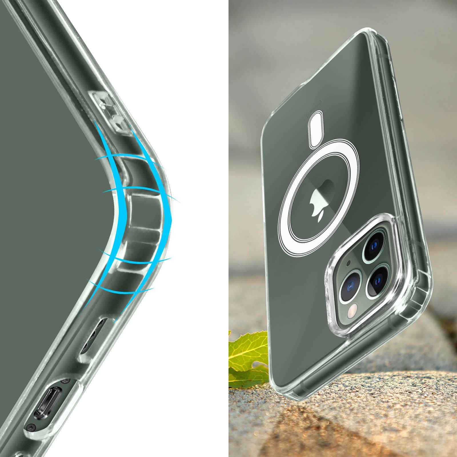 Coque pour MagSafe pour iPhone 11 Pro Max Cercle magnétique Rigide-3