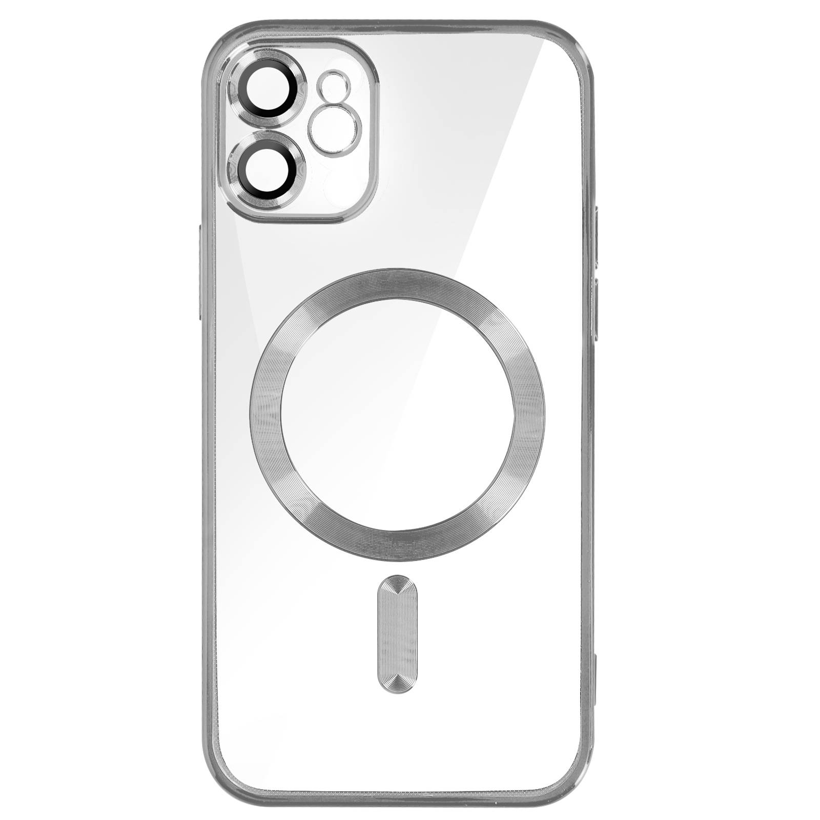 Coque MagSafe pour iPhone 11 Silicone Protection Caméra Contour Chromé-0