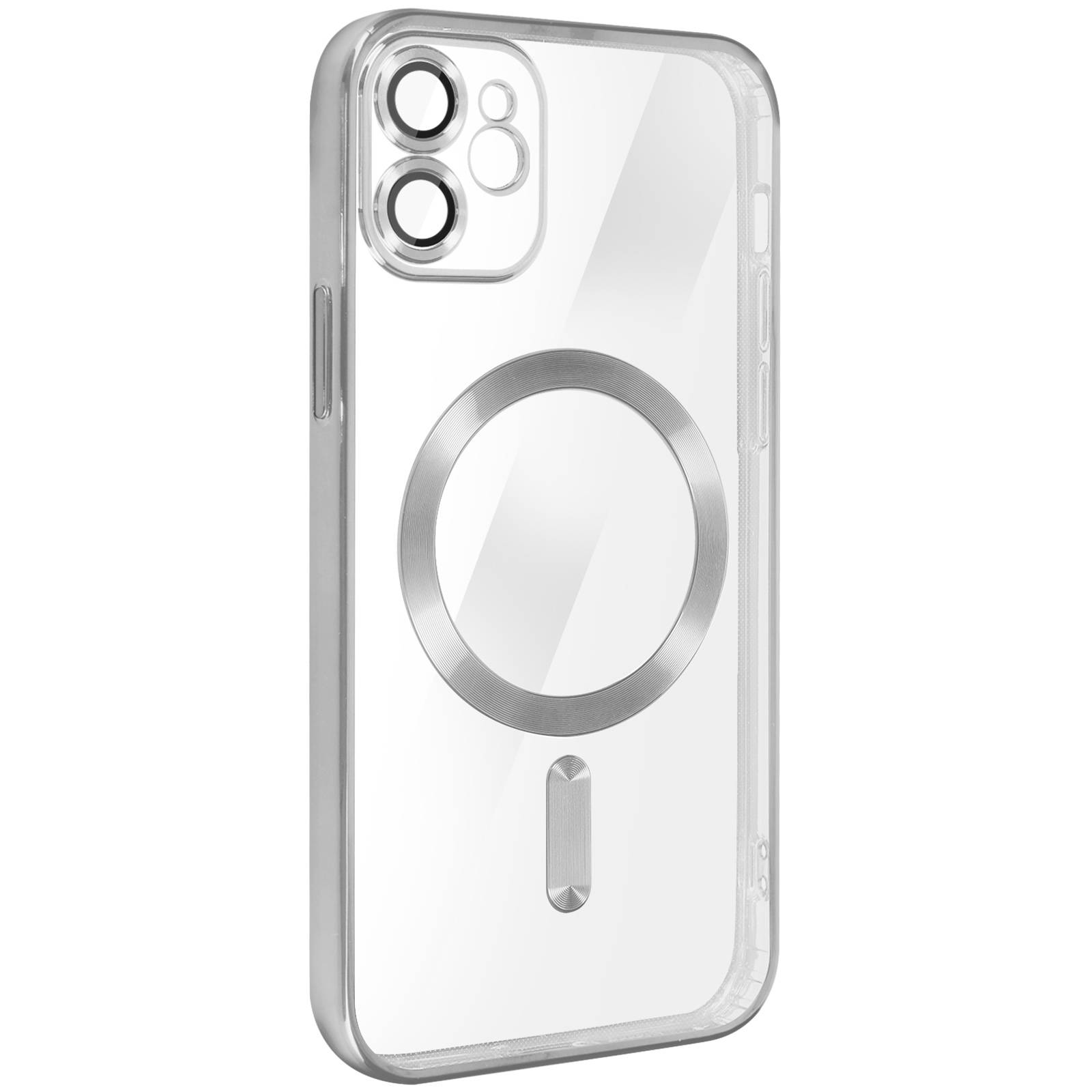 Coque MagSafe pour iPhone 11 Silicone Protection Caméra Contour Chromé-1