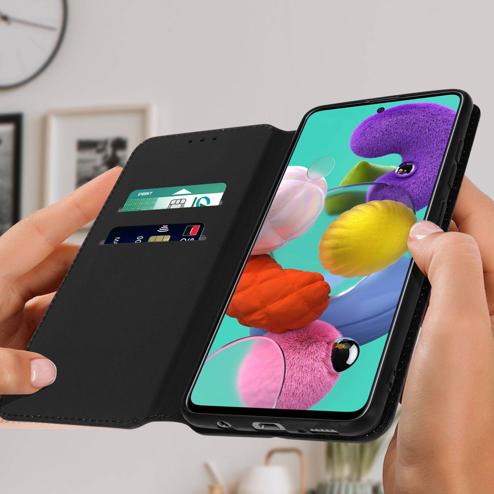 Housse pour Samsung Galaxy A51 Clapet Porte-cartes Fonction Support Vidéo-2