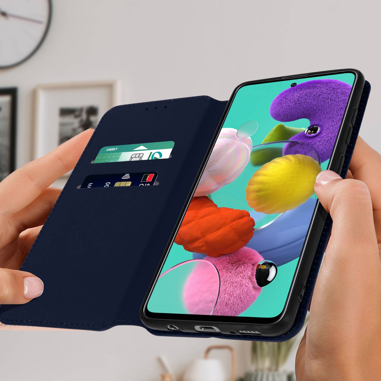 Housse pour Samsung Galaxy A51 Clapet Porte-cartes Fonction Support Vidéo-2